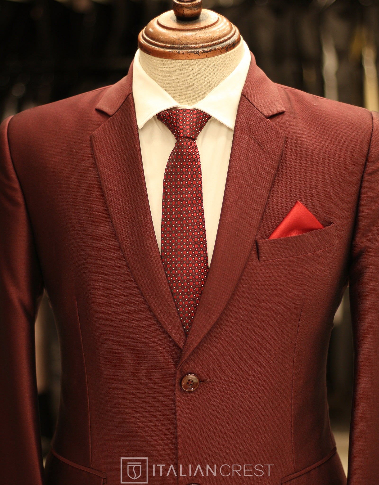 Maroon Single Breasted Suit - Image 3