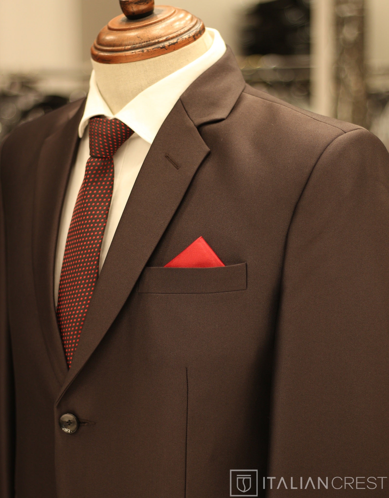 Dark Brown Single Breasted Suit