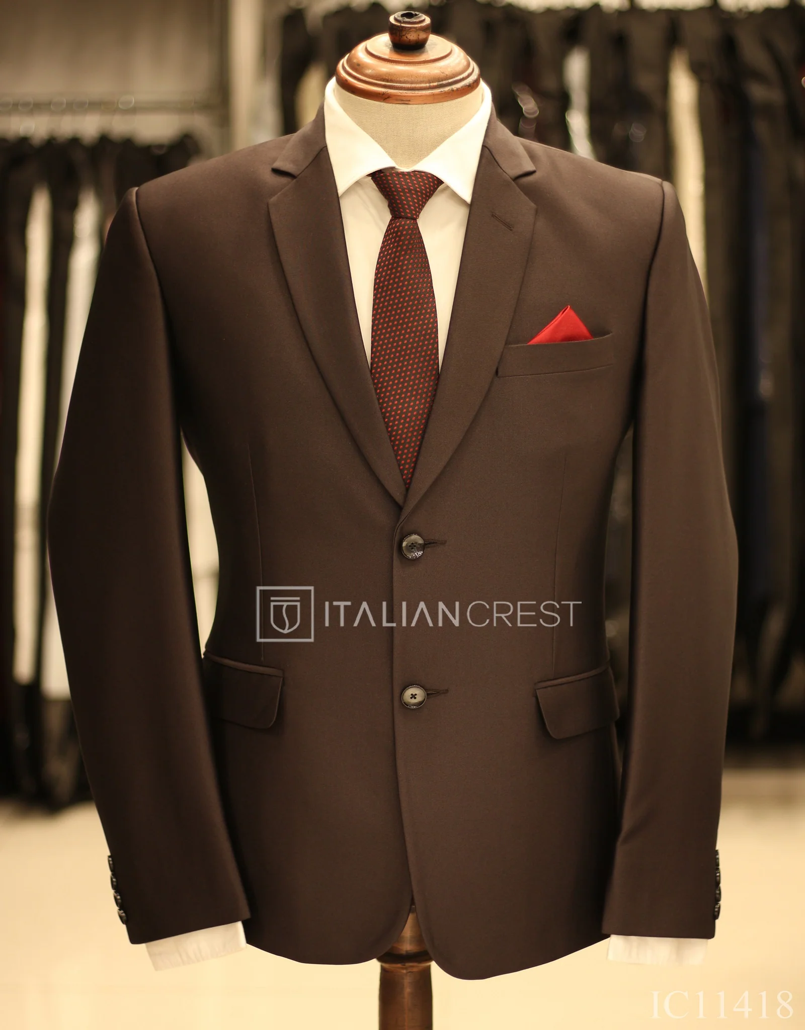Dark Brown Single Breasted Suit - Image 2