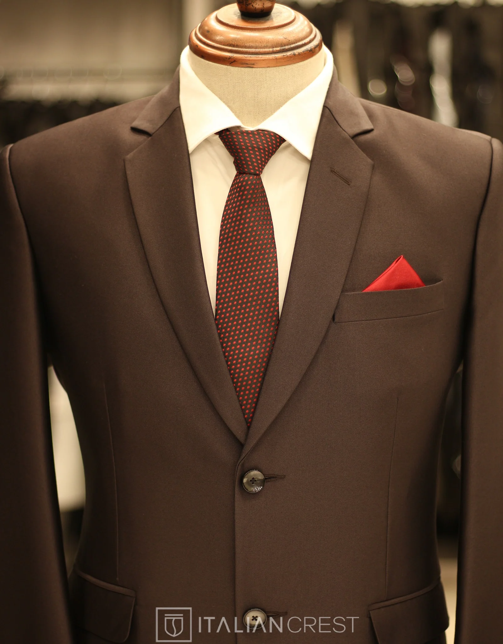 Dark Brown Single Breasted Suit - Image 3