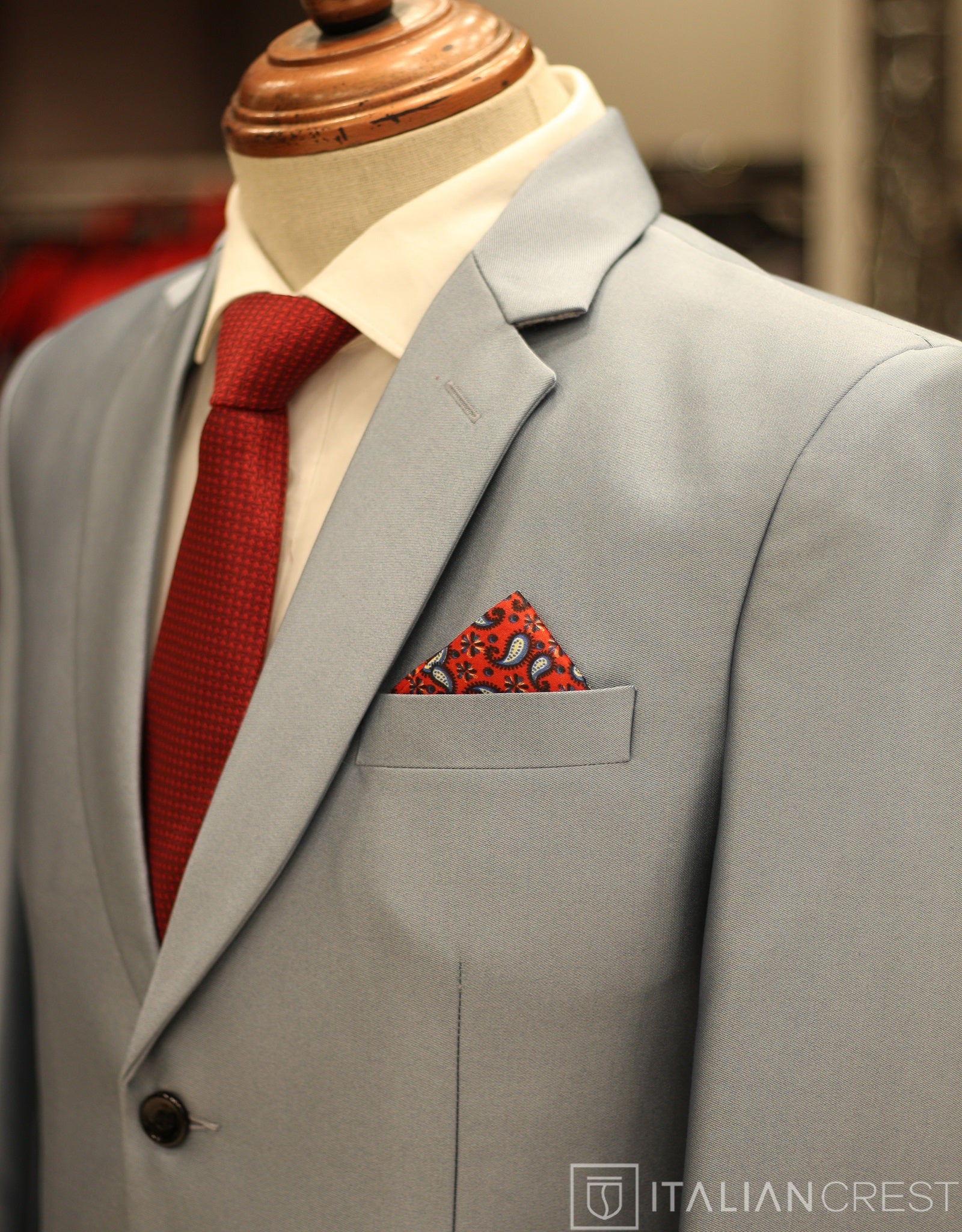Light Blue Single Breasted Suit
