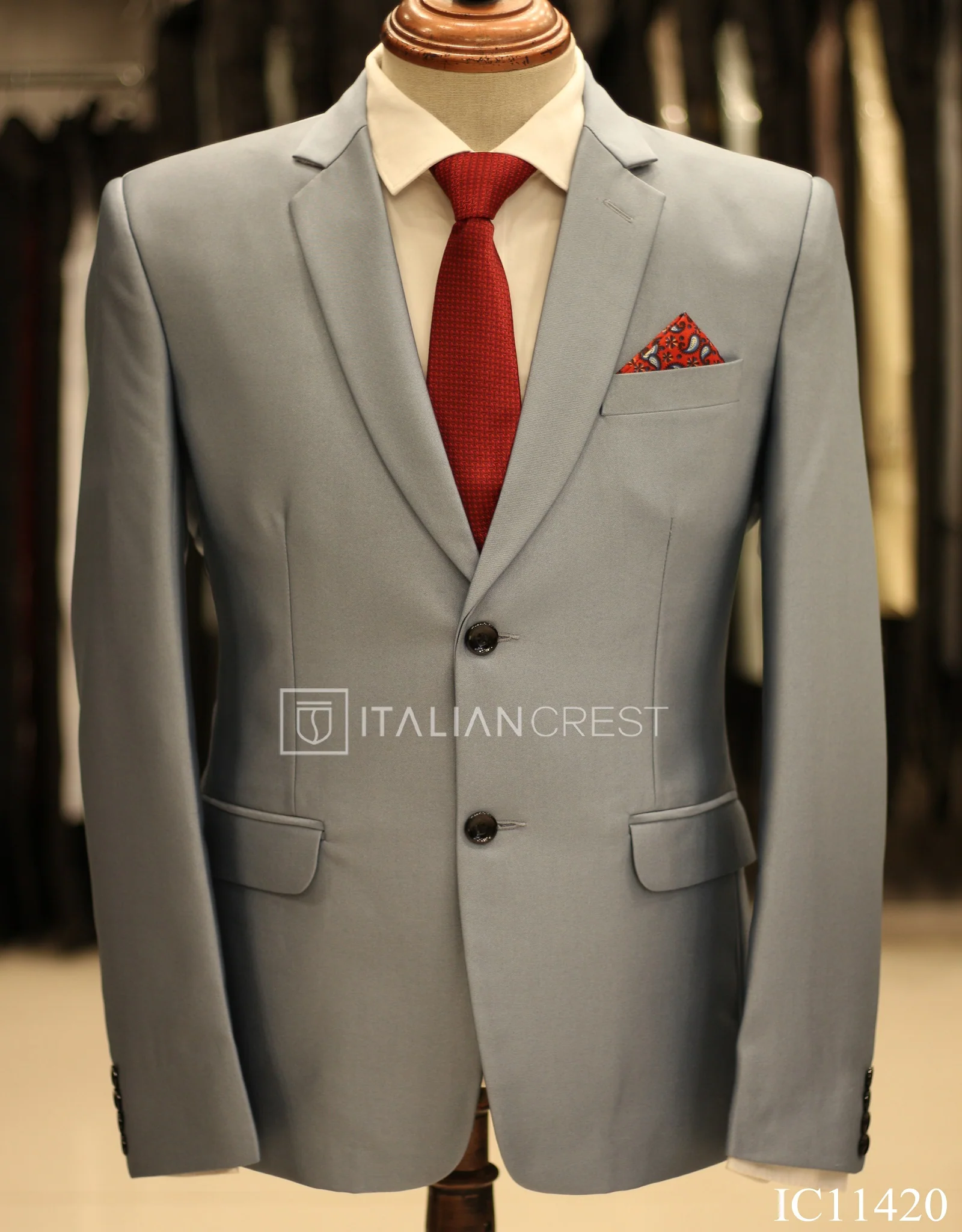 Light Blue Single Breasted Suit - Image 2