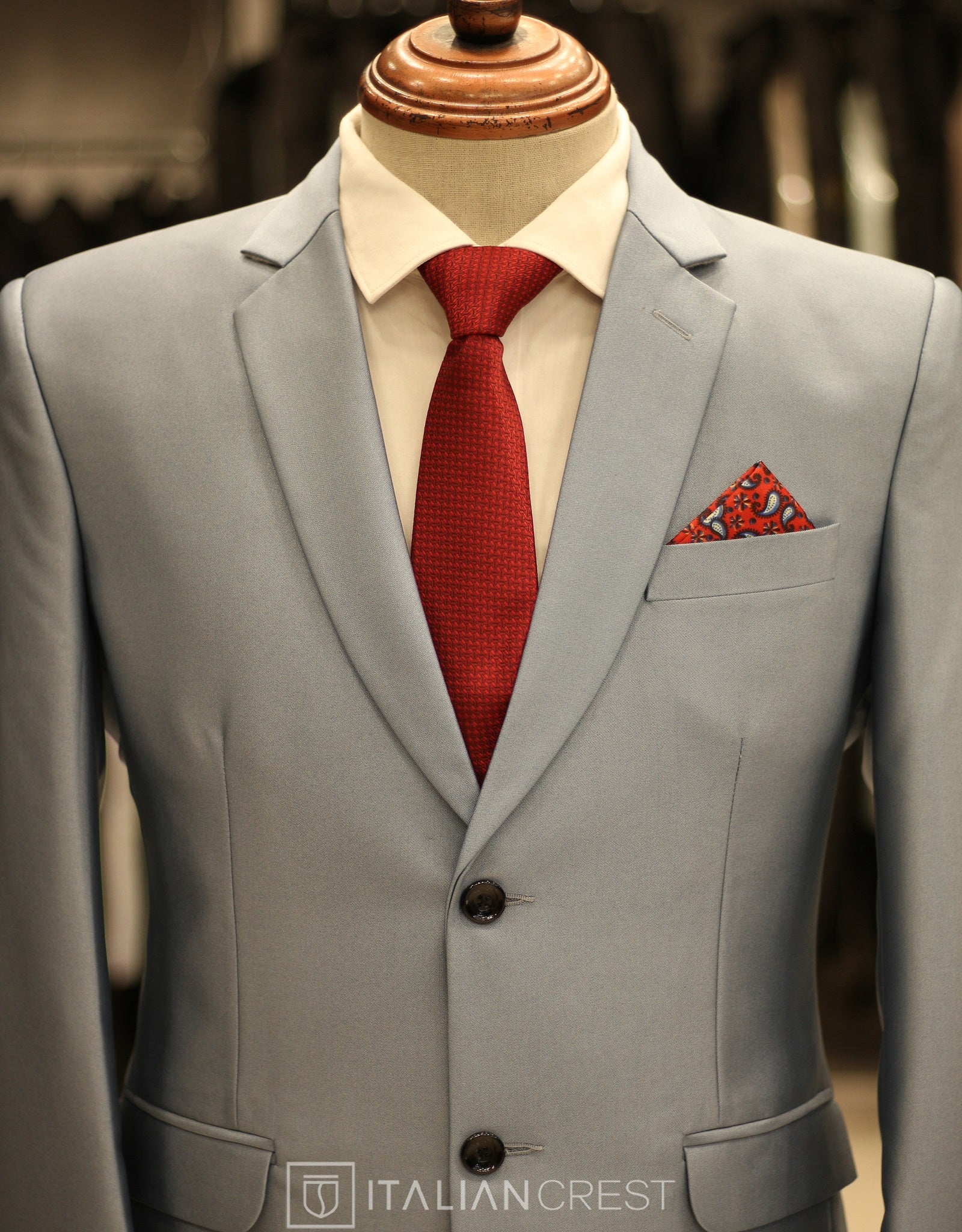 Light Blue Single Breasted Suit - Image 3