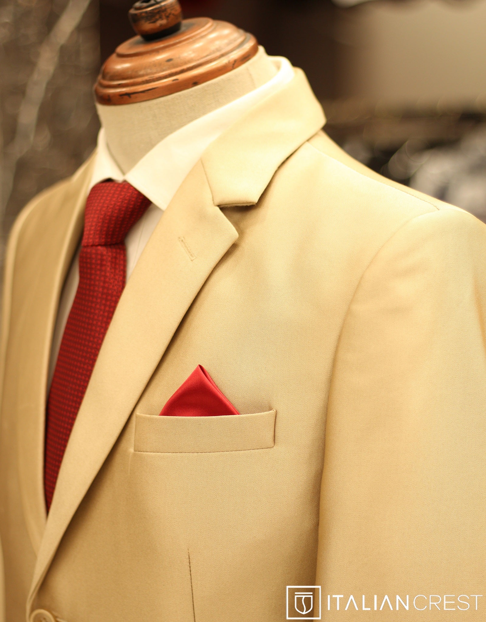 Dark Beige Single Breasted Suit