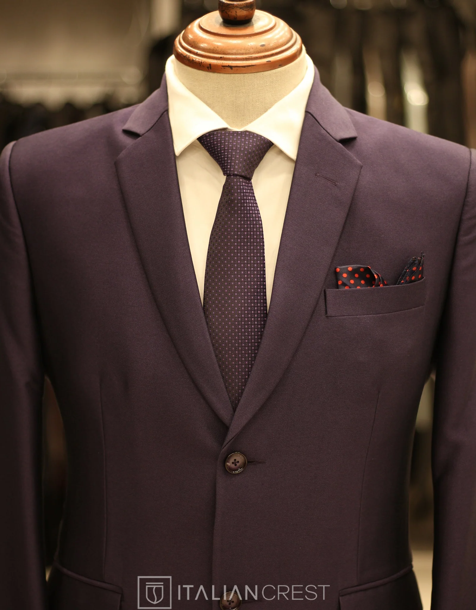 Dark Purple Single Breasted Suit - Image 3