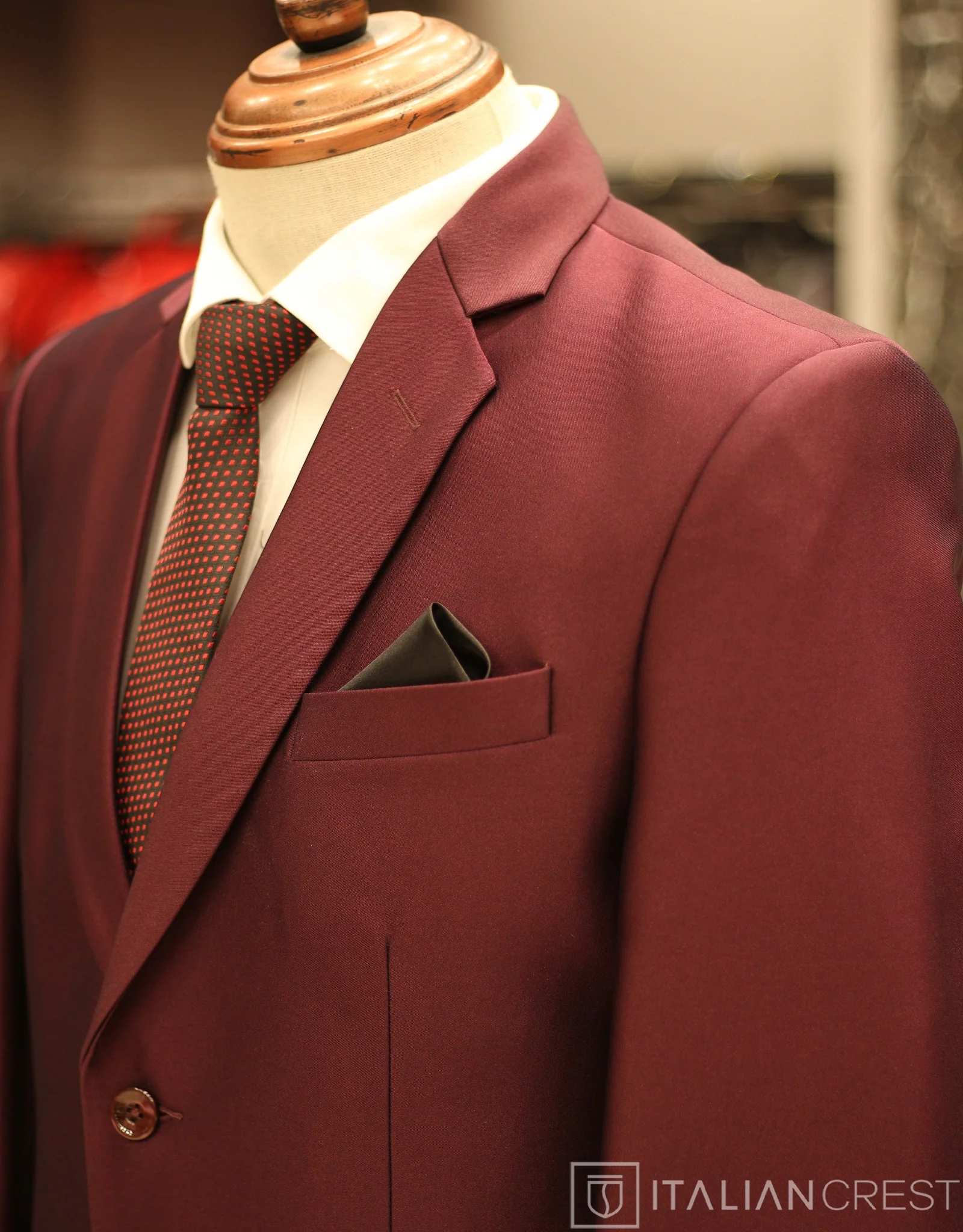Wine Single Breasted Suit