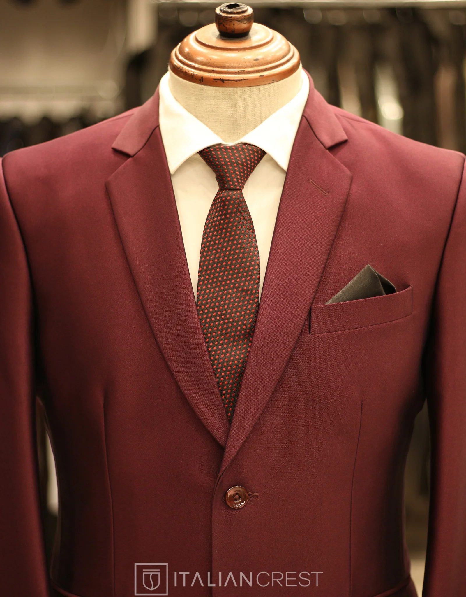 Wine Single Breasted Suit - Image 3