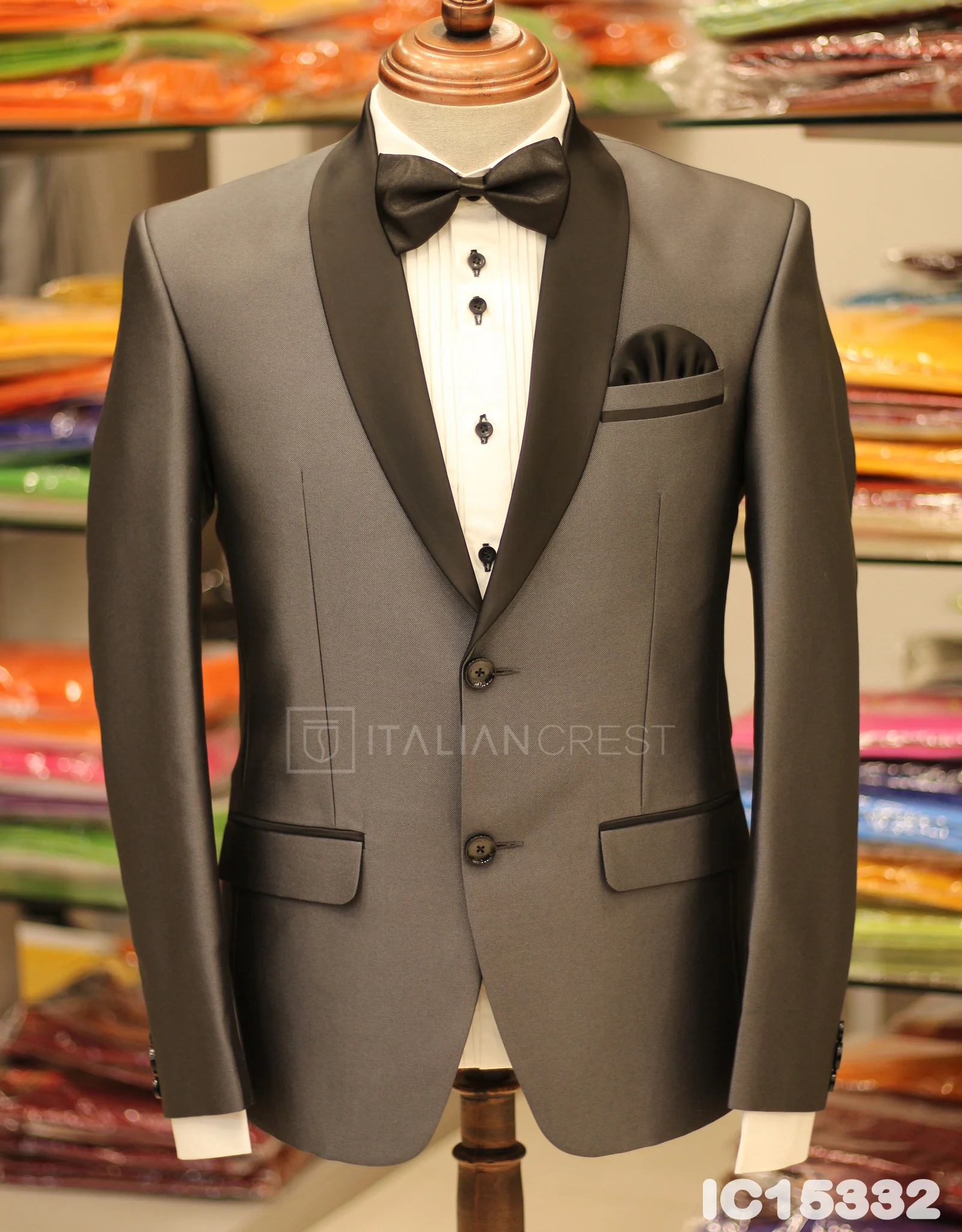 Grey 2-Piece Tuxedo Suit - Image 2