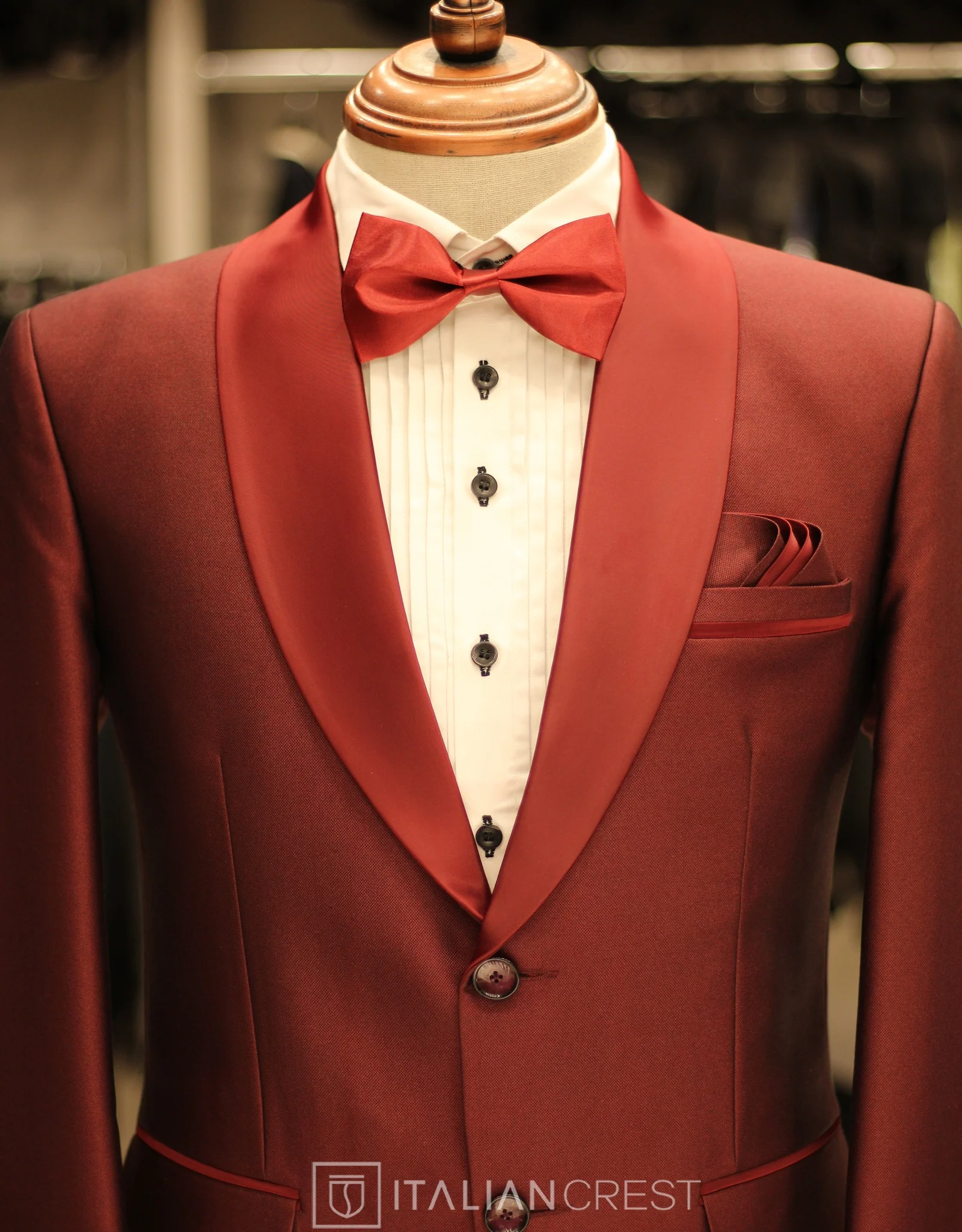 Maroon 2-Piece Tuxedo Suit - Image 3