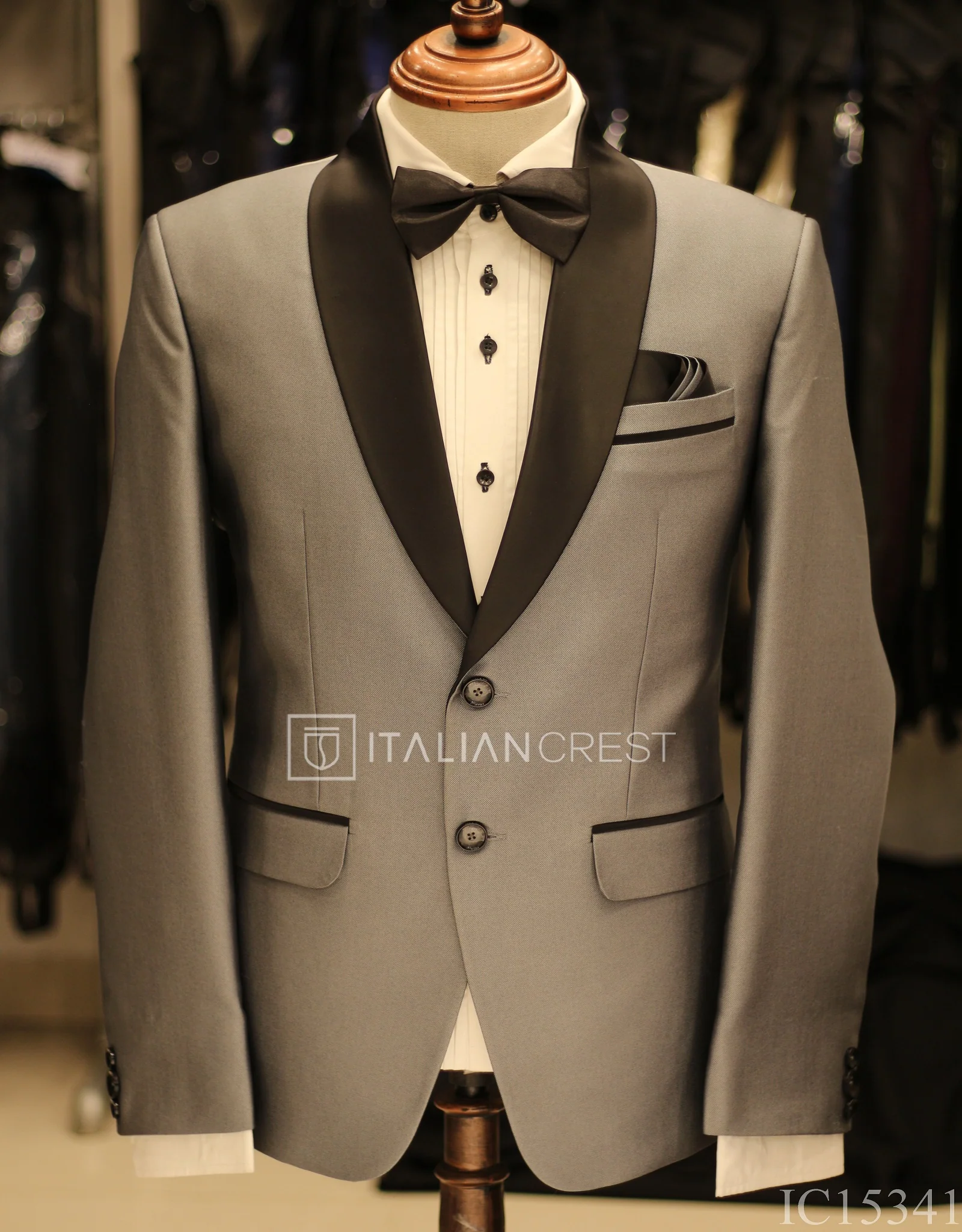 Silver 2-Piece Tuxedo Suit - Image 2