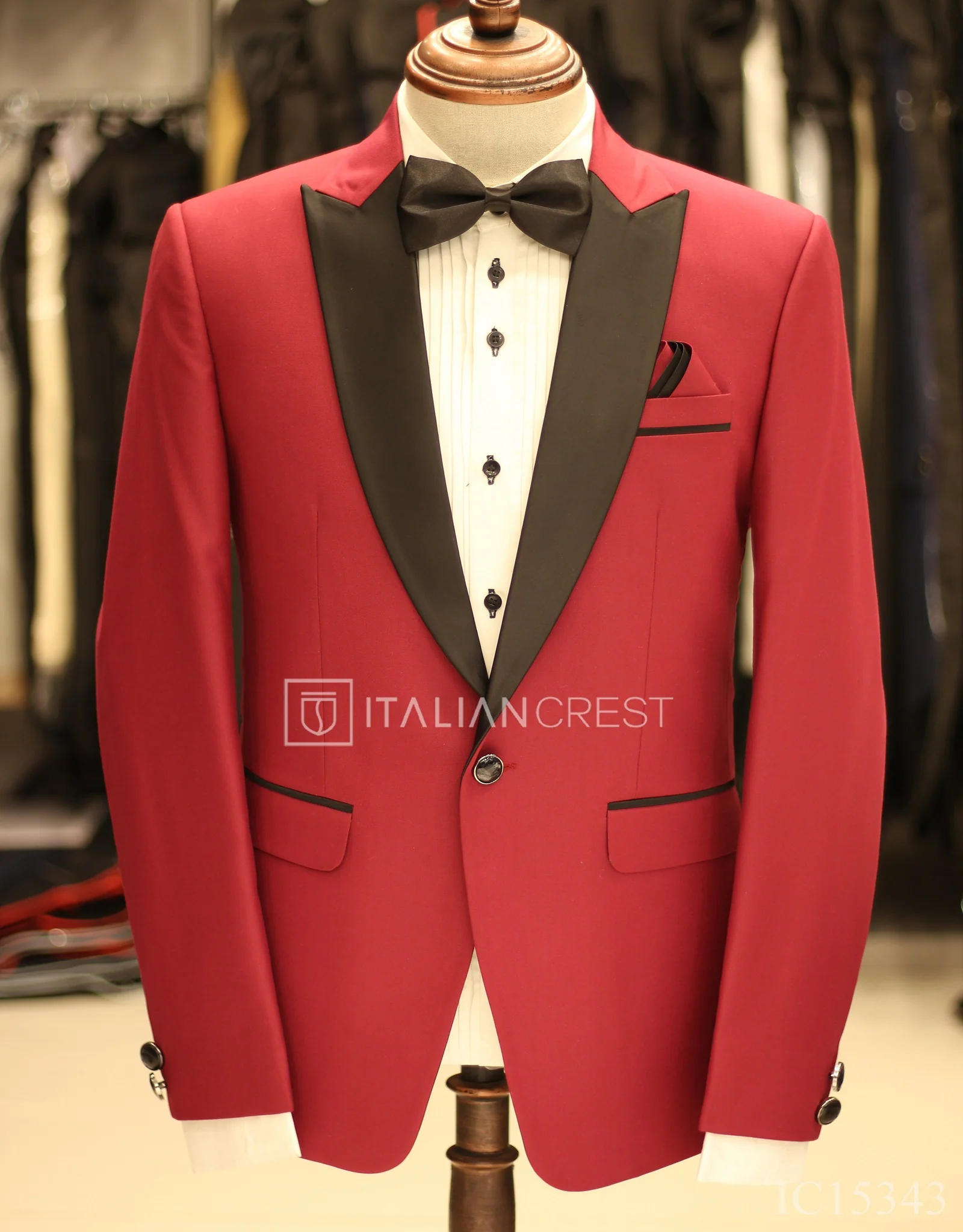 Maroon 2-Piece Tuxedo Suit - Image 2