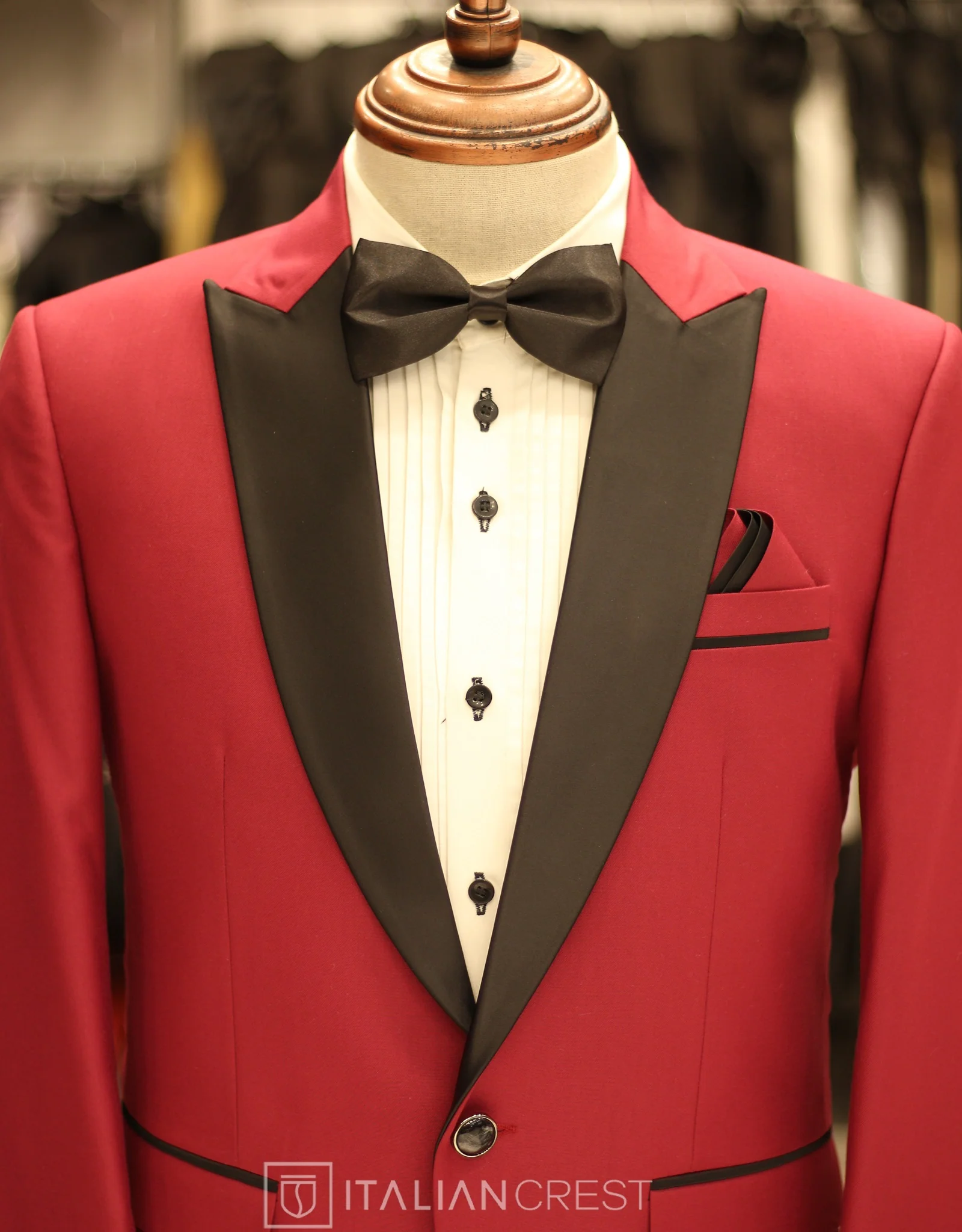 Maroon 2-Piece Tuxedo Suit - Image 3