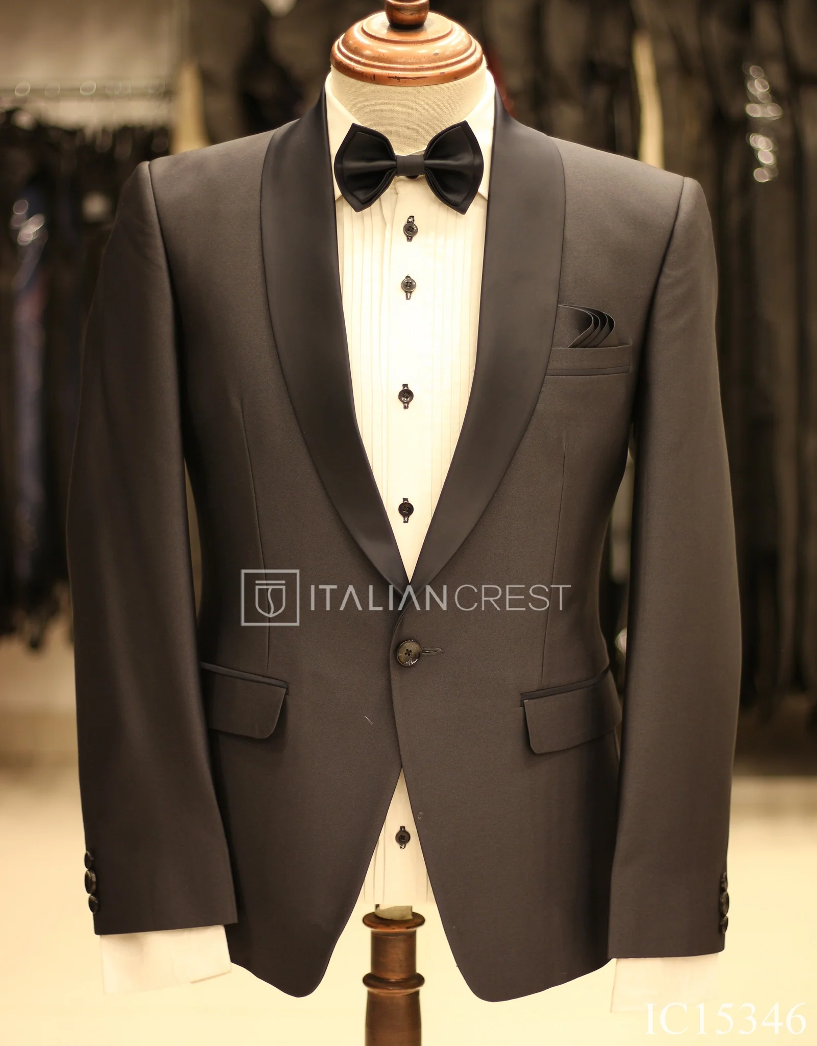 Dark Grey 2-Piece Tuxedo Suit - Image 2