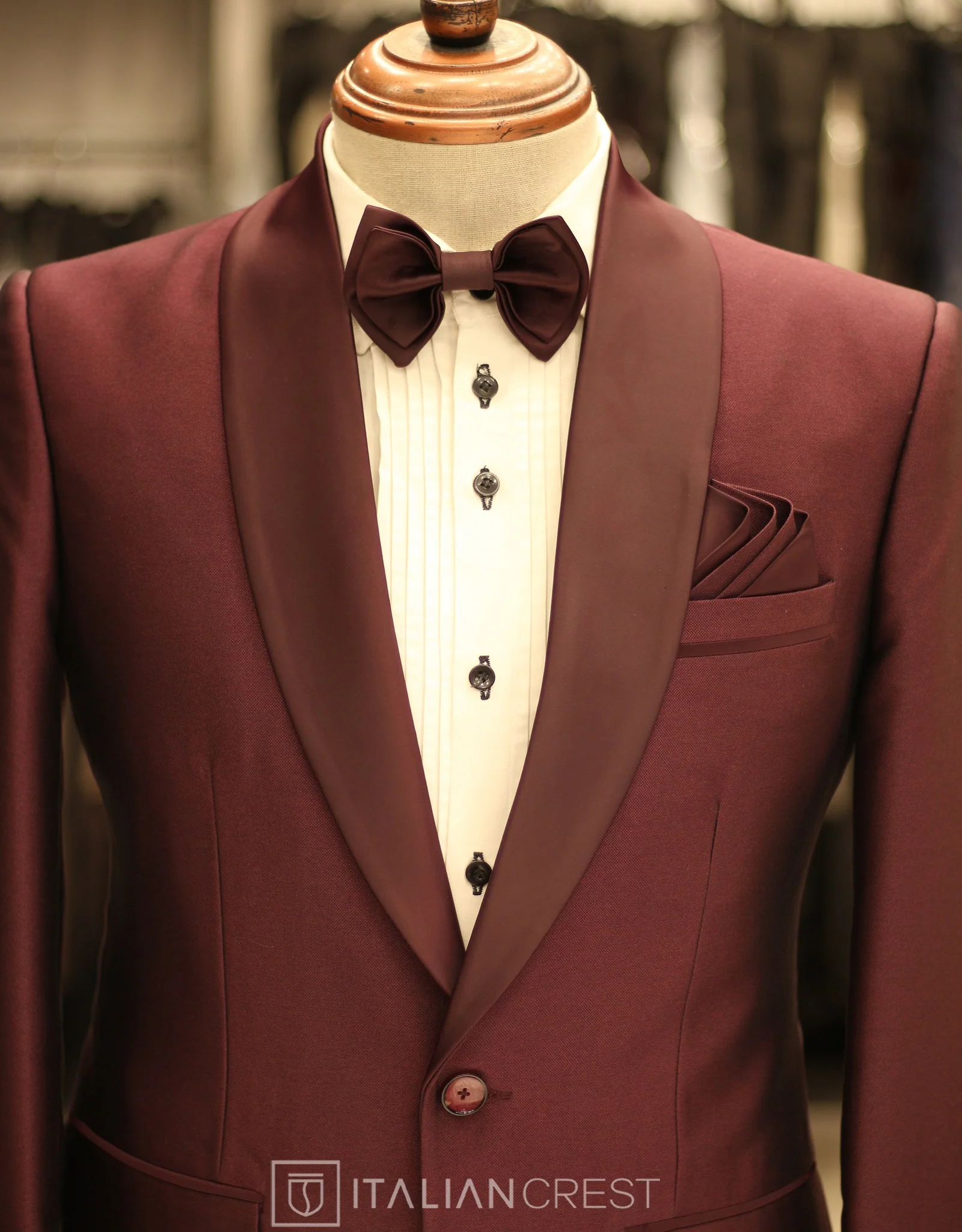 Wine 2-Piece Tuxedo Suit - Image 3