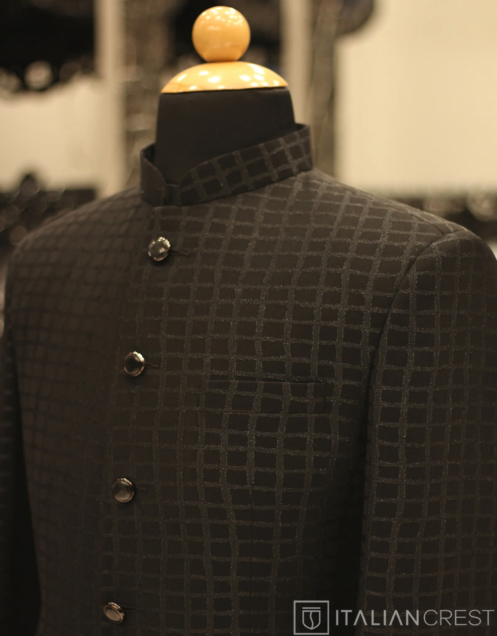 Black Jacquard Jodhpuri Suit - Image 2