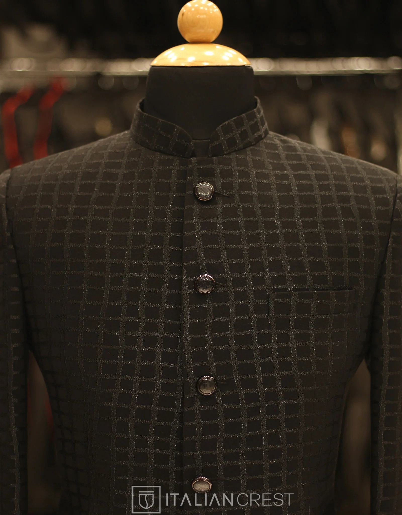 Black Jacquard Jodhpuri Suit - Image 6
