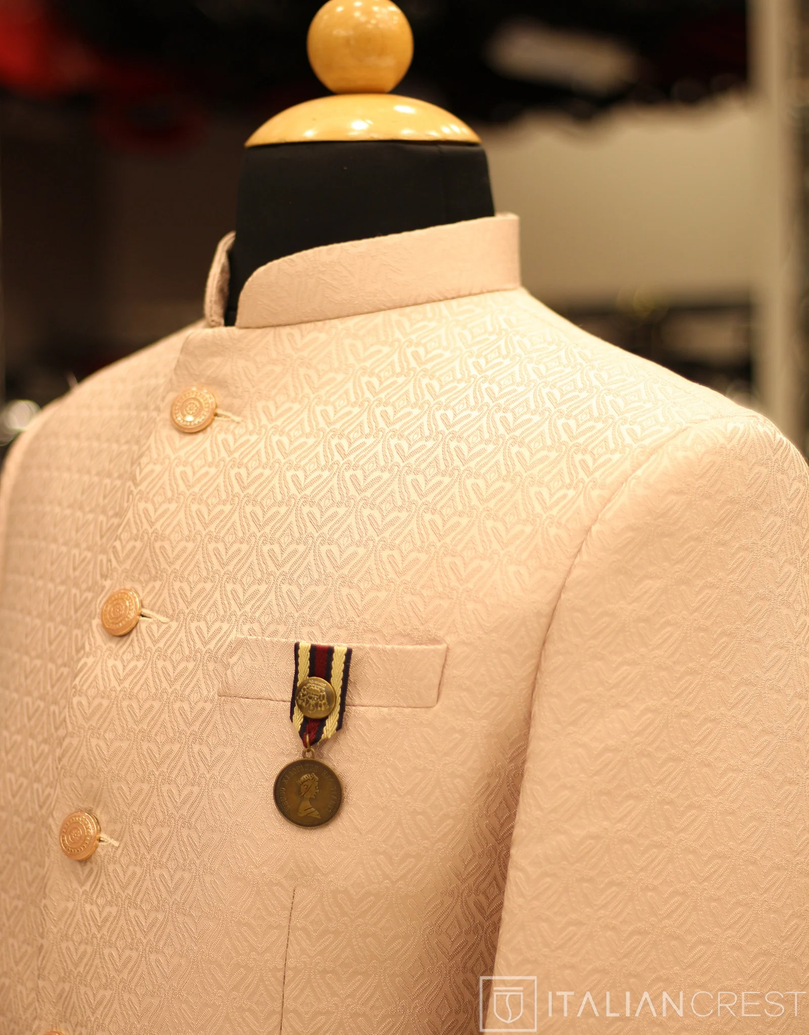 Pink Jacquard Jodhpuri Suit - Image 2