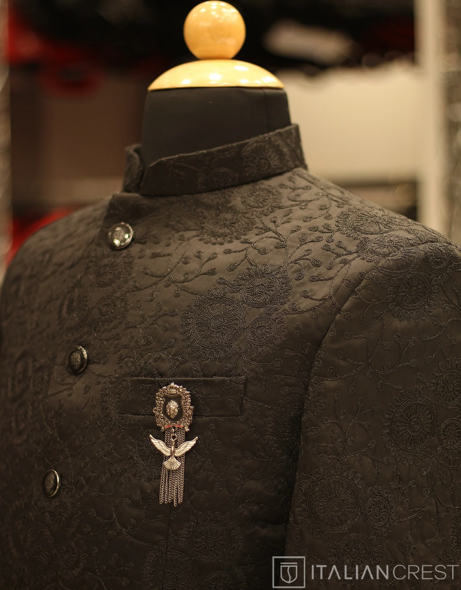 Black Embroidery Work Jodhpuri Suit