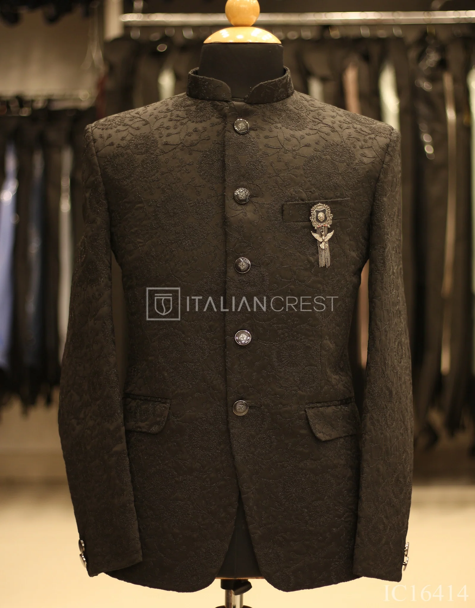 Black Embroidery Work Jodhpuri Suit - Image 2