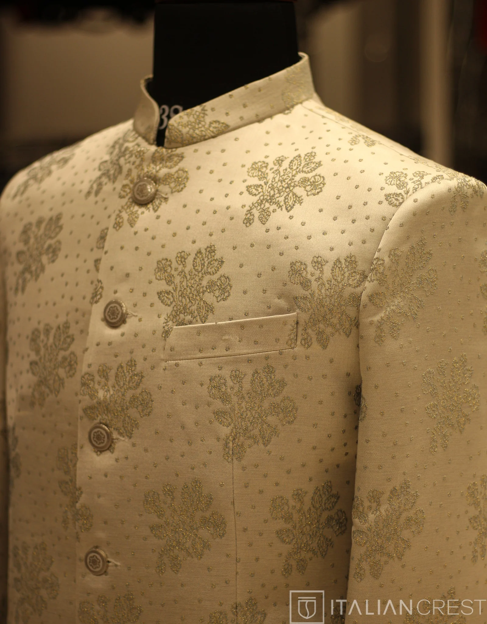 Light Green Jacquard Jodhpuri Suit