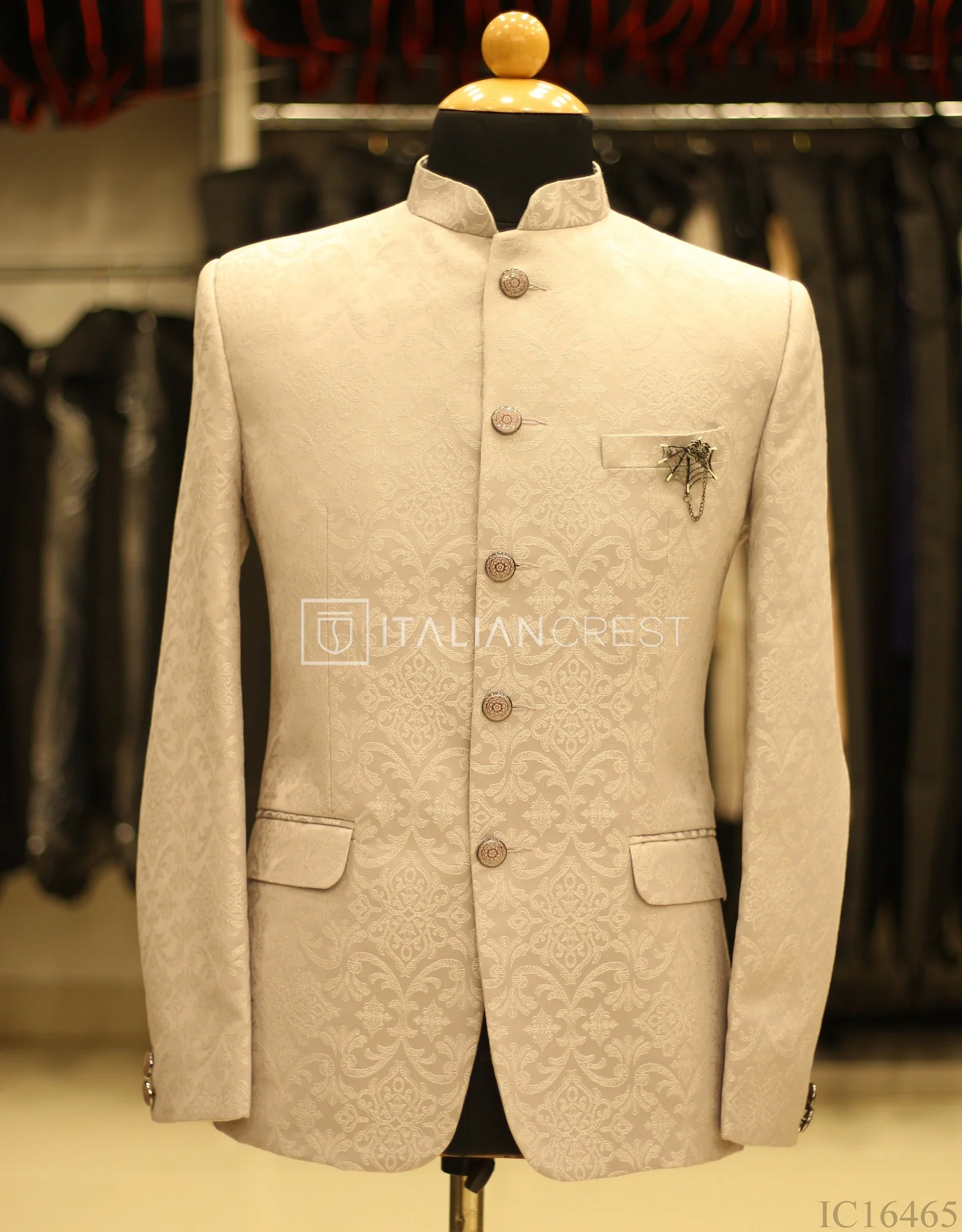 Light Purple Jacquard Jodhpuri Suit - Image 2