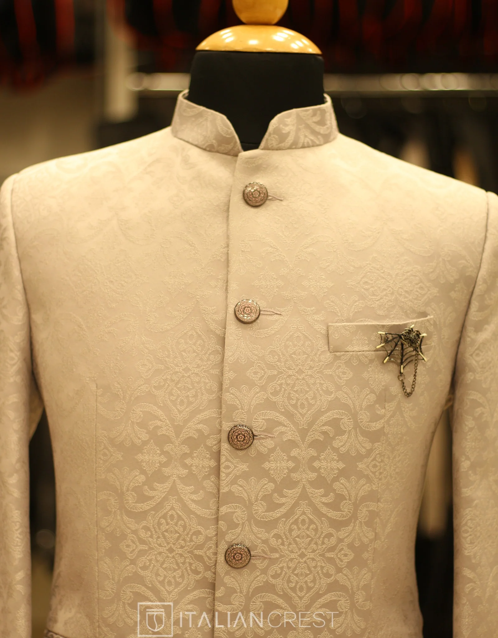 Light Purple Jacquard Jodhpuri Suit - Image 3