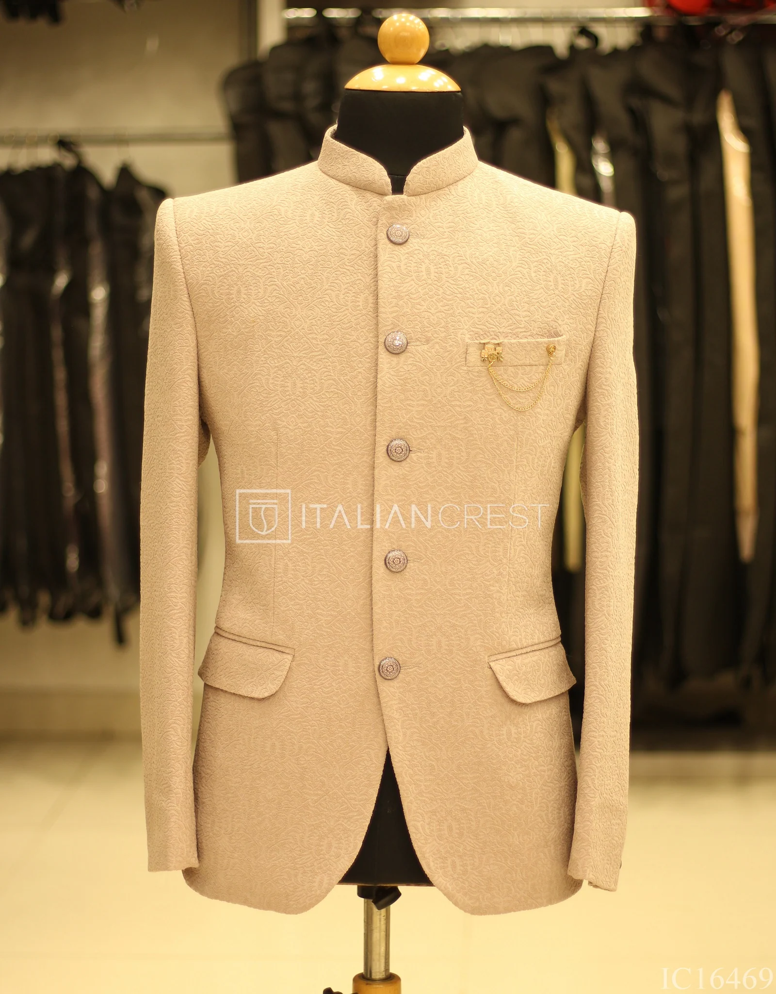 Light Purple Jacquard Jodhpuri Suit - Image 2
