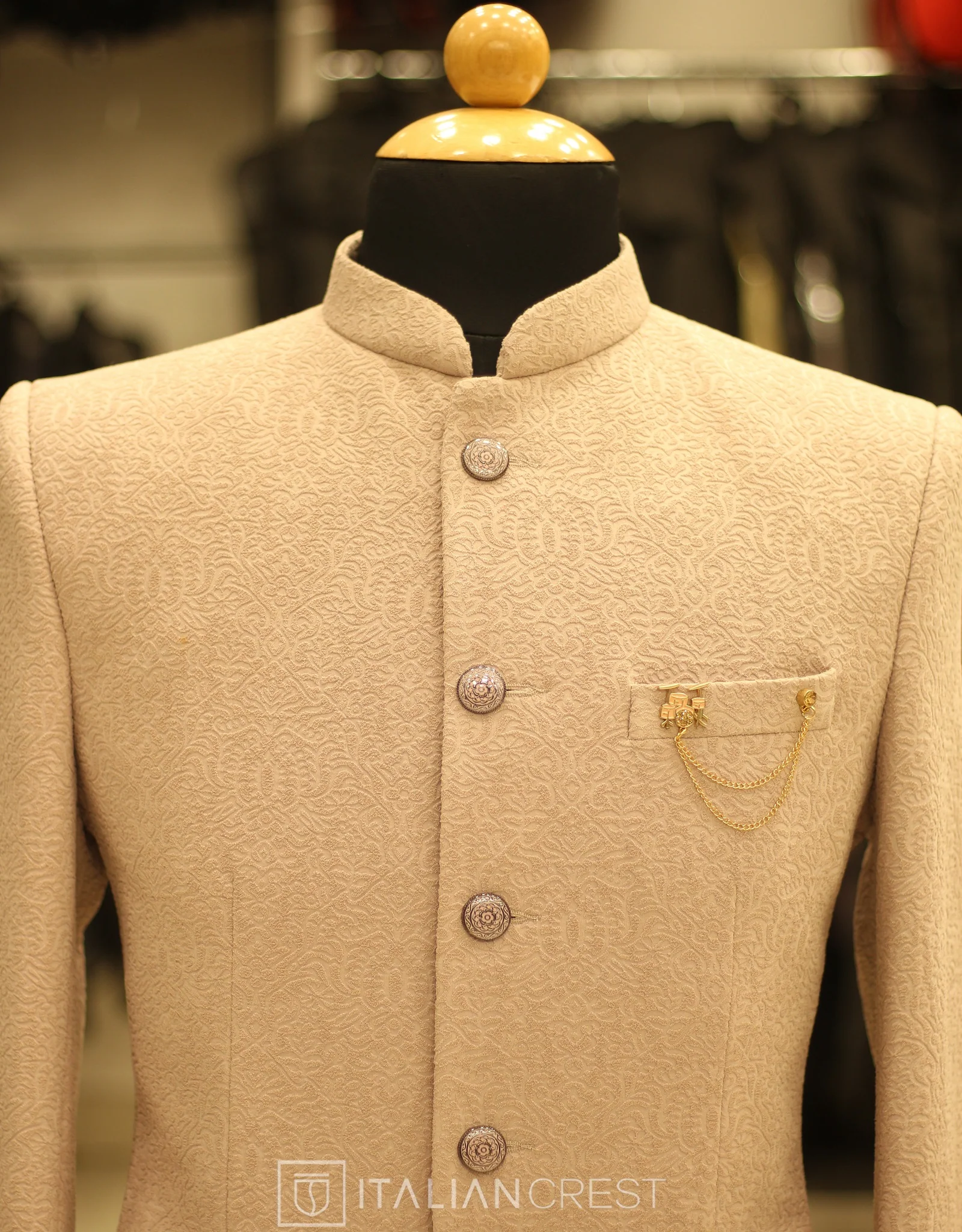 Light Purple Jacquard Jodhpuri Suit - Image 3