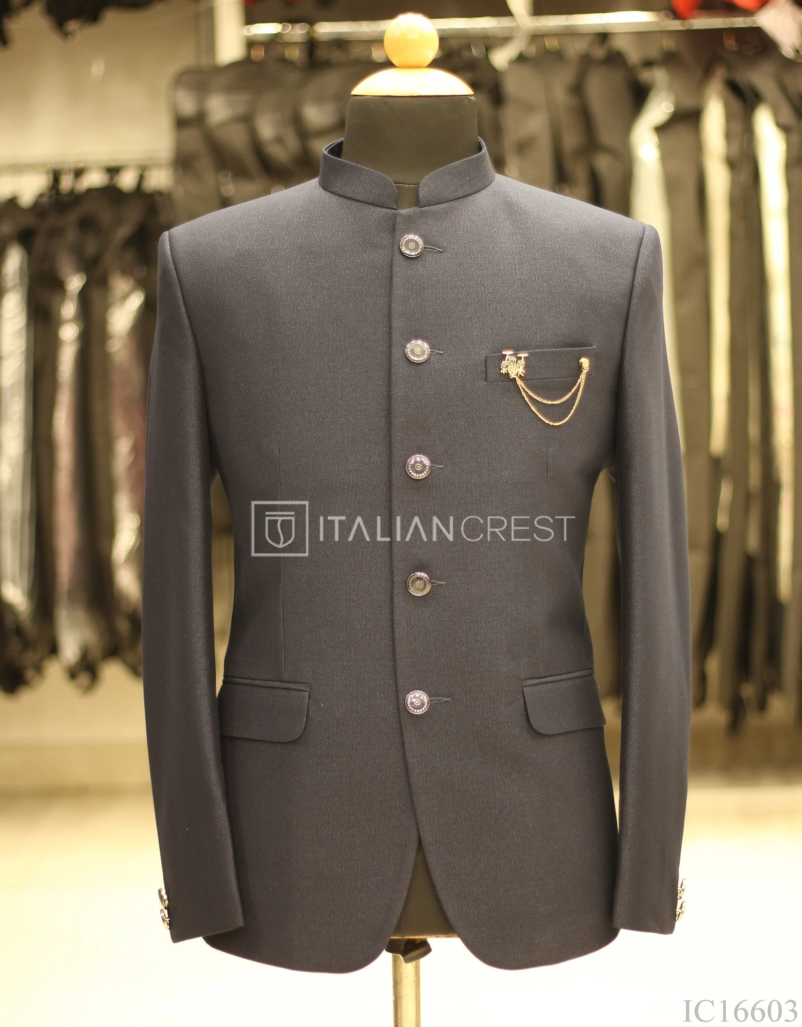 Navy Blue Jodhpuri Suit - Image 2