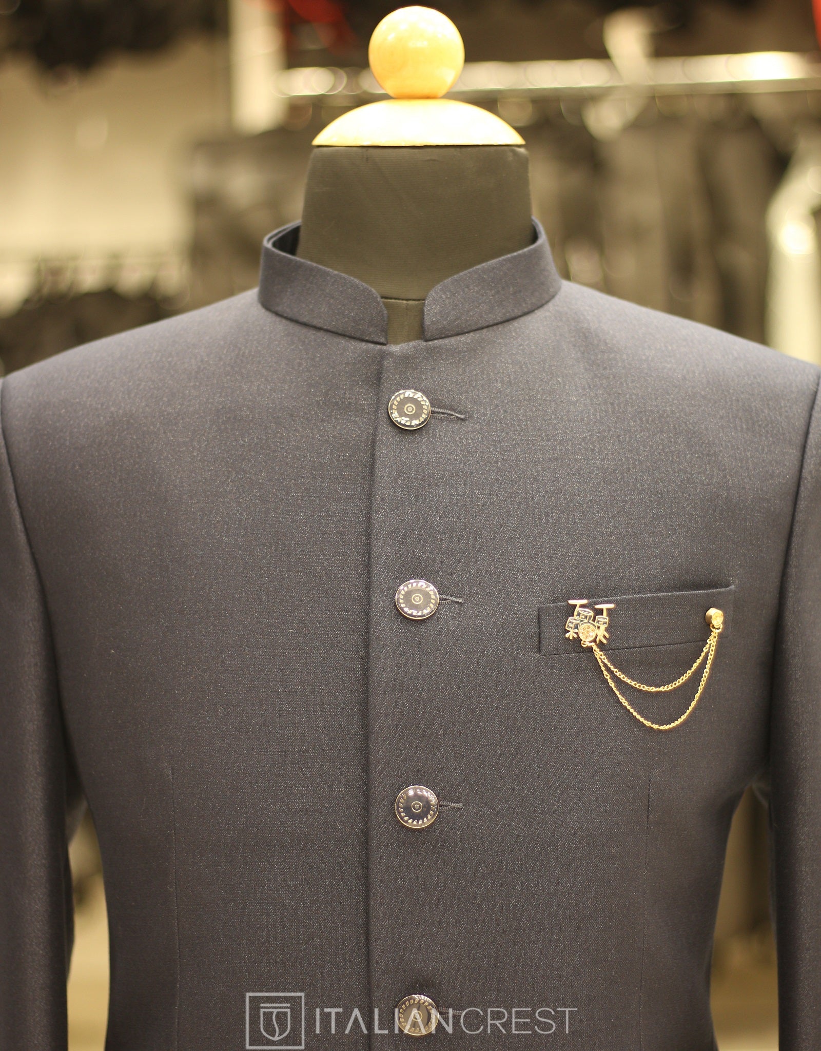 Navy Blue Jodhpuri Suit - Image 3
