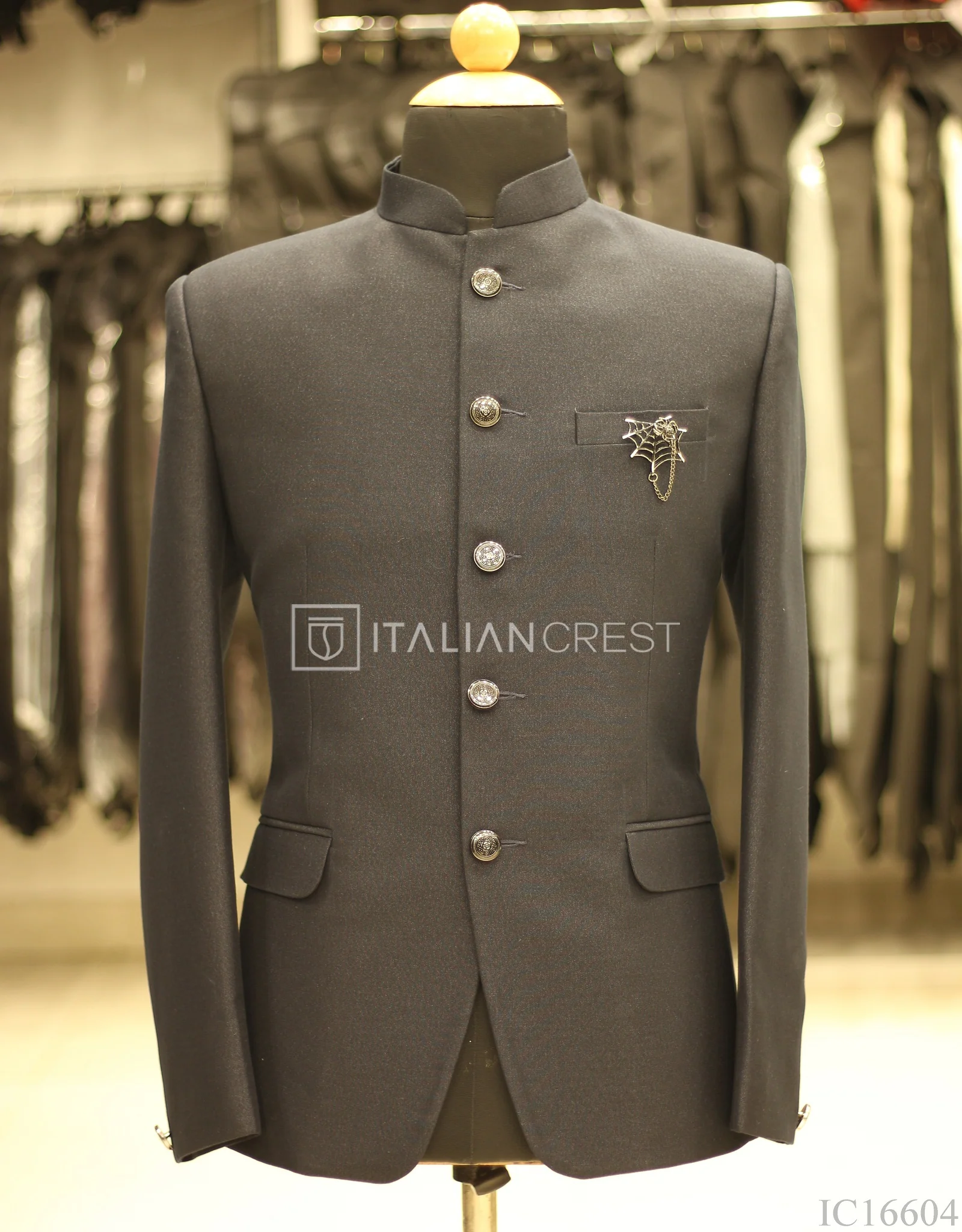 Dark Blue Jodhpuri Suit - Image 2