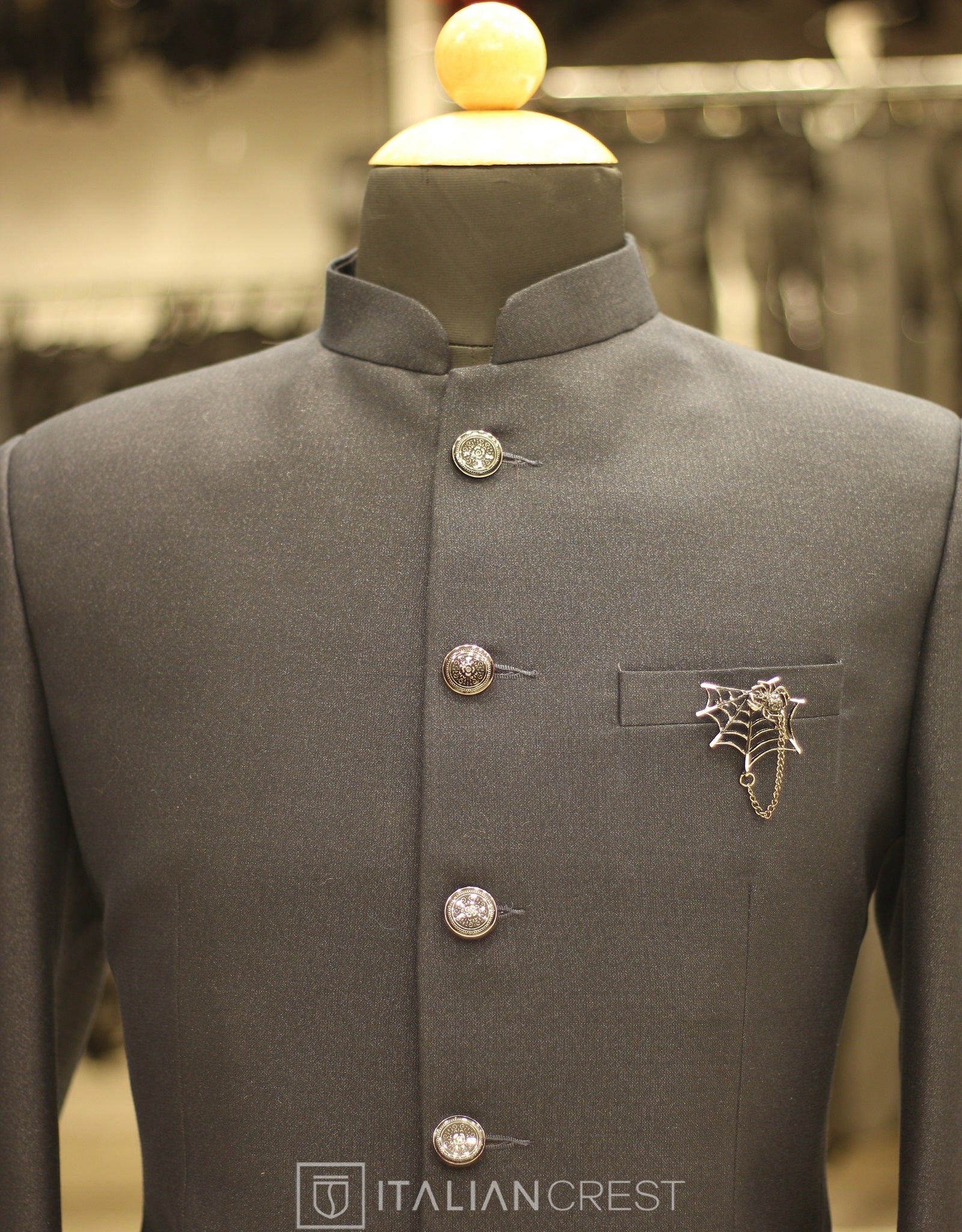 Dark Blue Jodhpuri Suit - Image 3