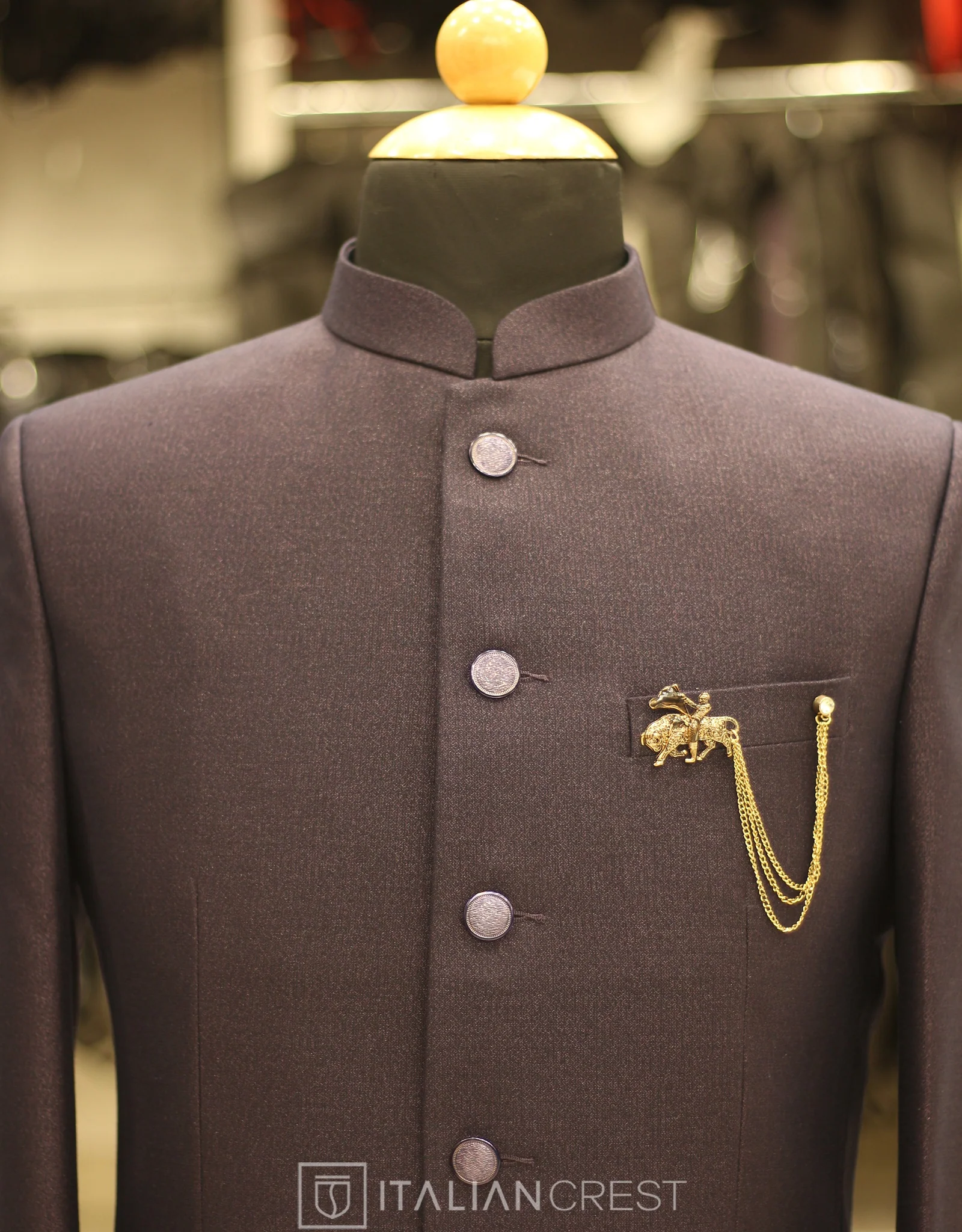 Dark Purple Jodhpuri Suit - Image 3