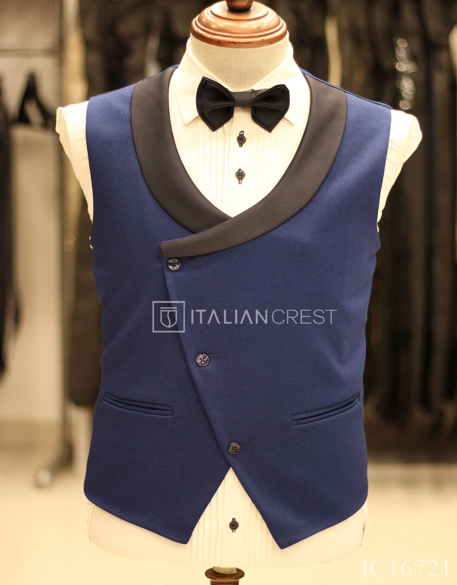 Dark Royal Blue 3-Piece Tuxedo Suit - Image 2