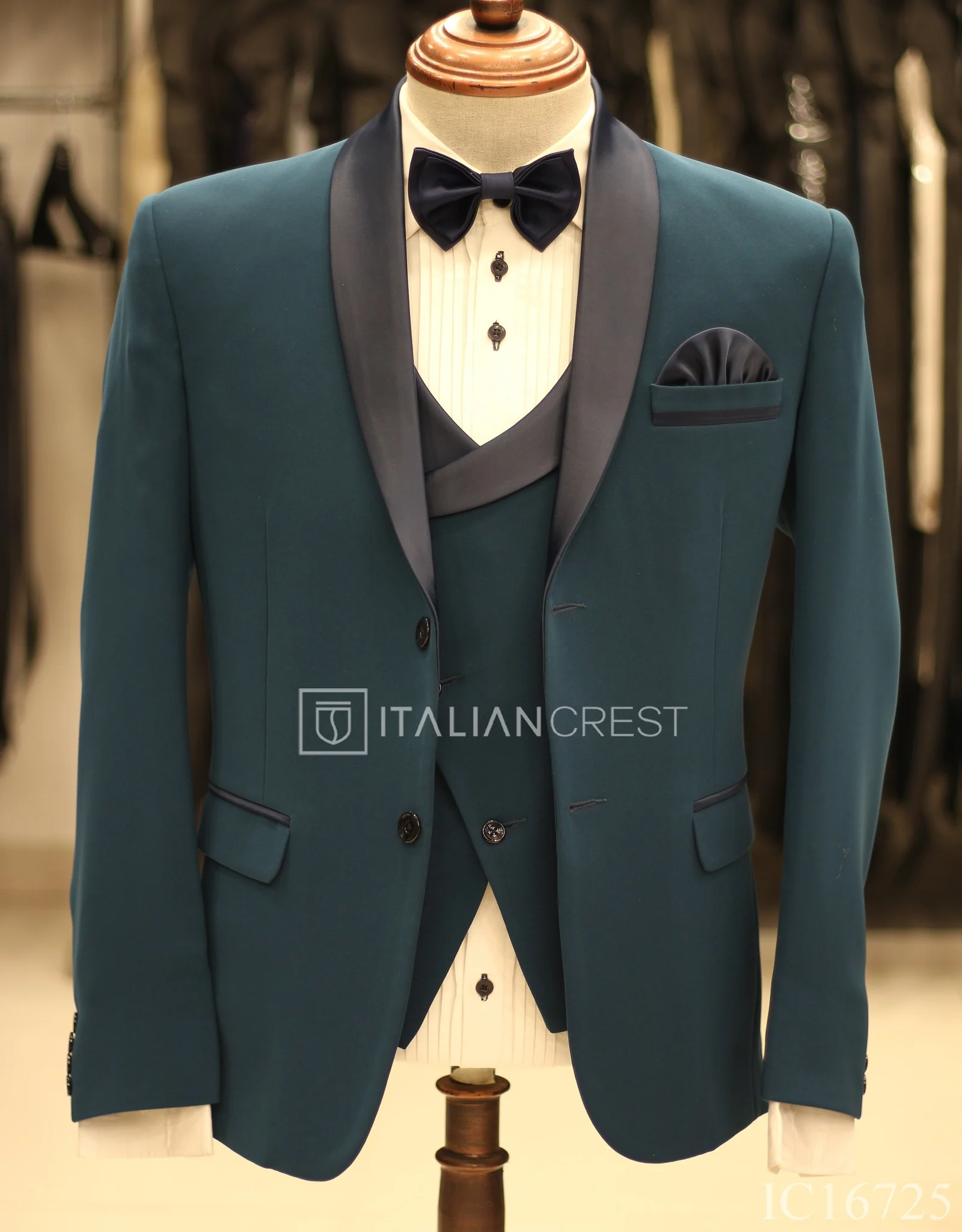 Blue 3-Piece Tuxedo Suit - Image 3