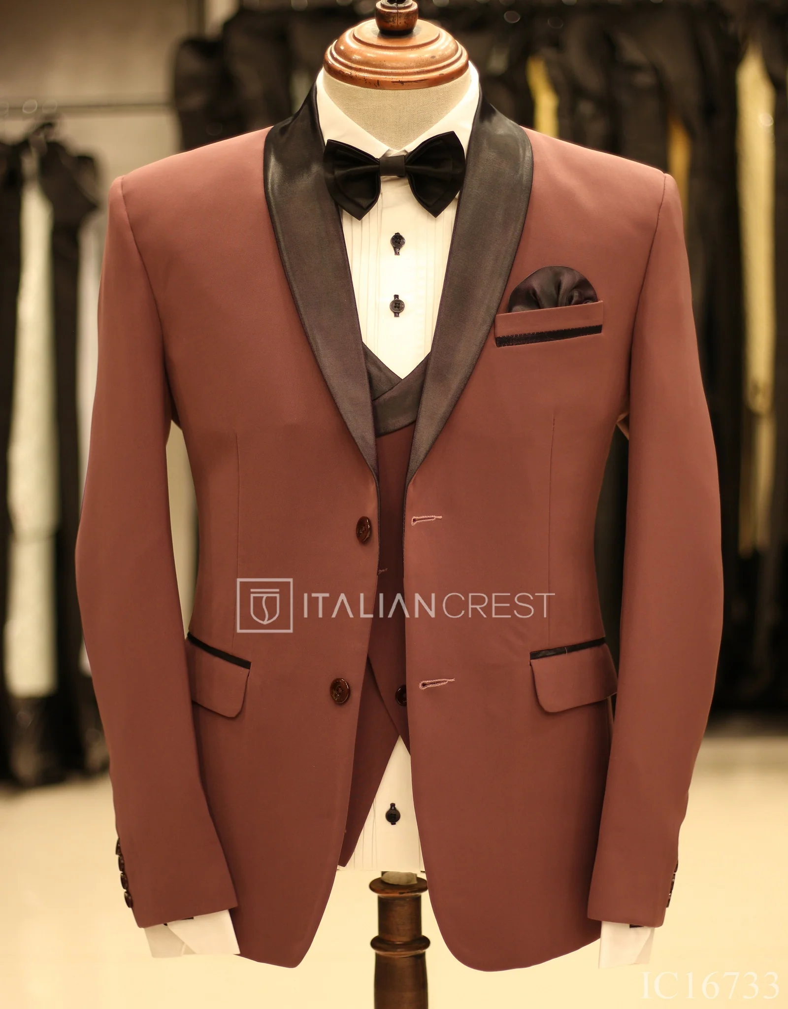 Wine 3-Piece Tuxedo Suit - Image 3