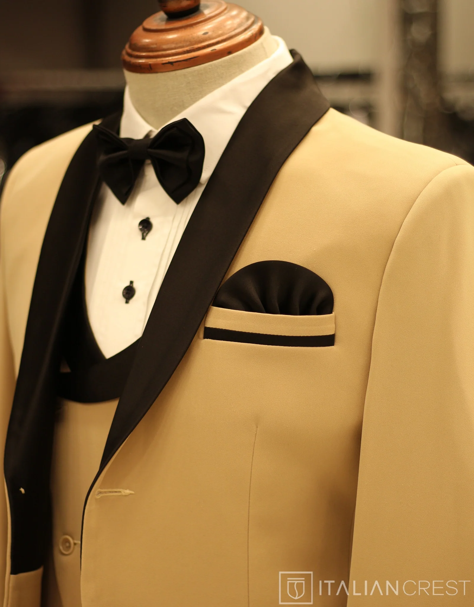 Dark Beige 3-Piece Tuxedo Suit