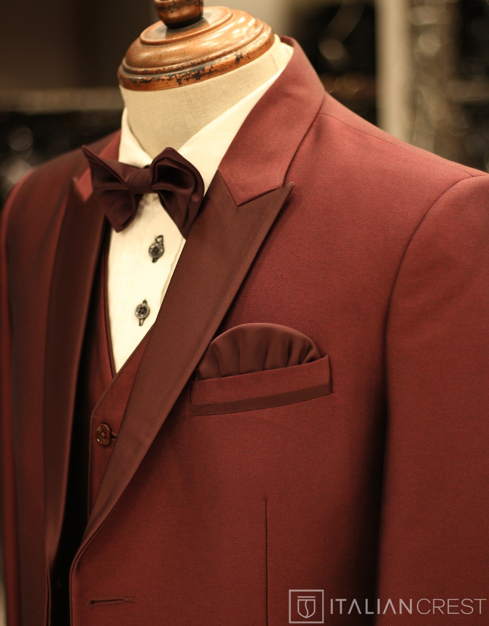 Maroon 3-Piece Tuxedo Suit