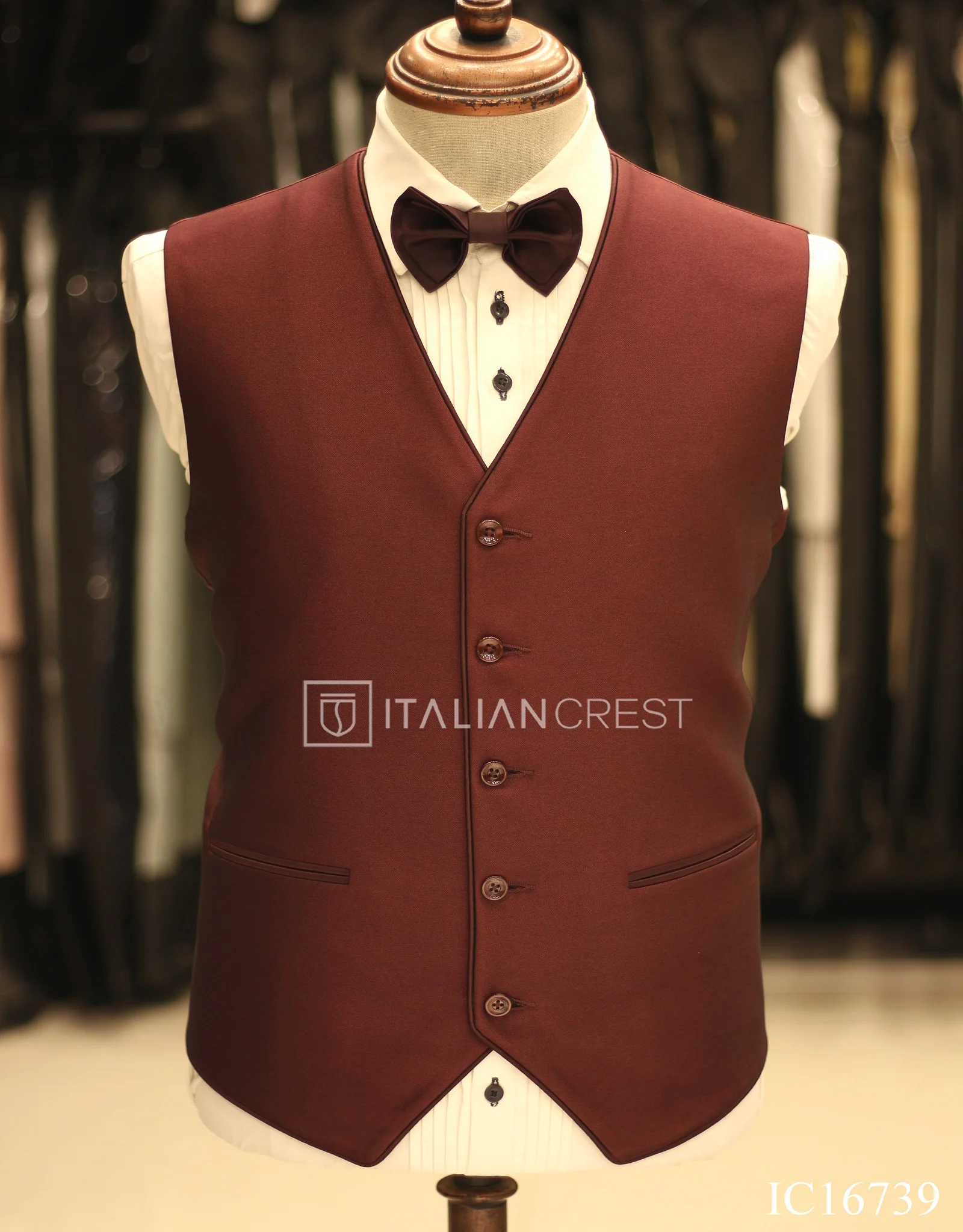 Maroon 3-Piece Tuxedo Suit - Image 2