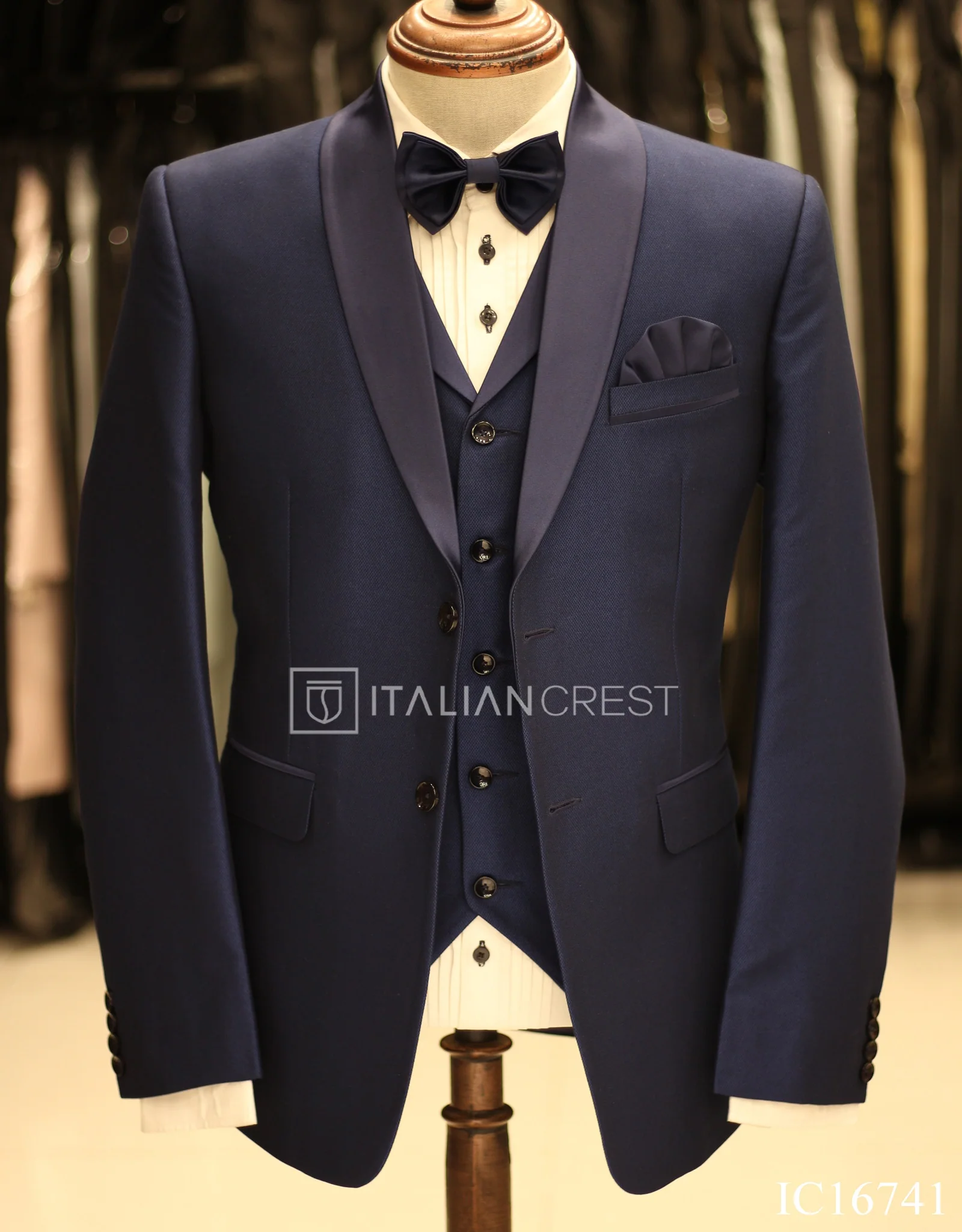 Dark Royal Blue 3-Piece Tuxedo Suit - Image 3