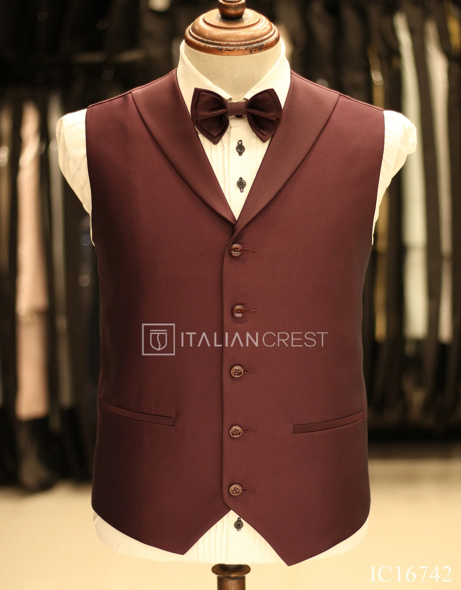 Wine 3-Piece Tuxedo Suit - Image 2
