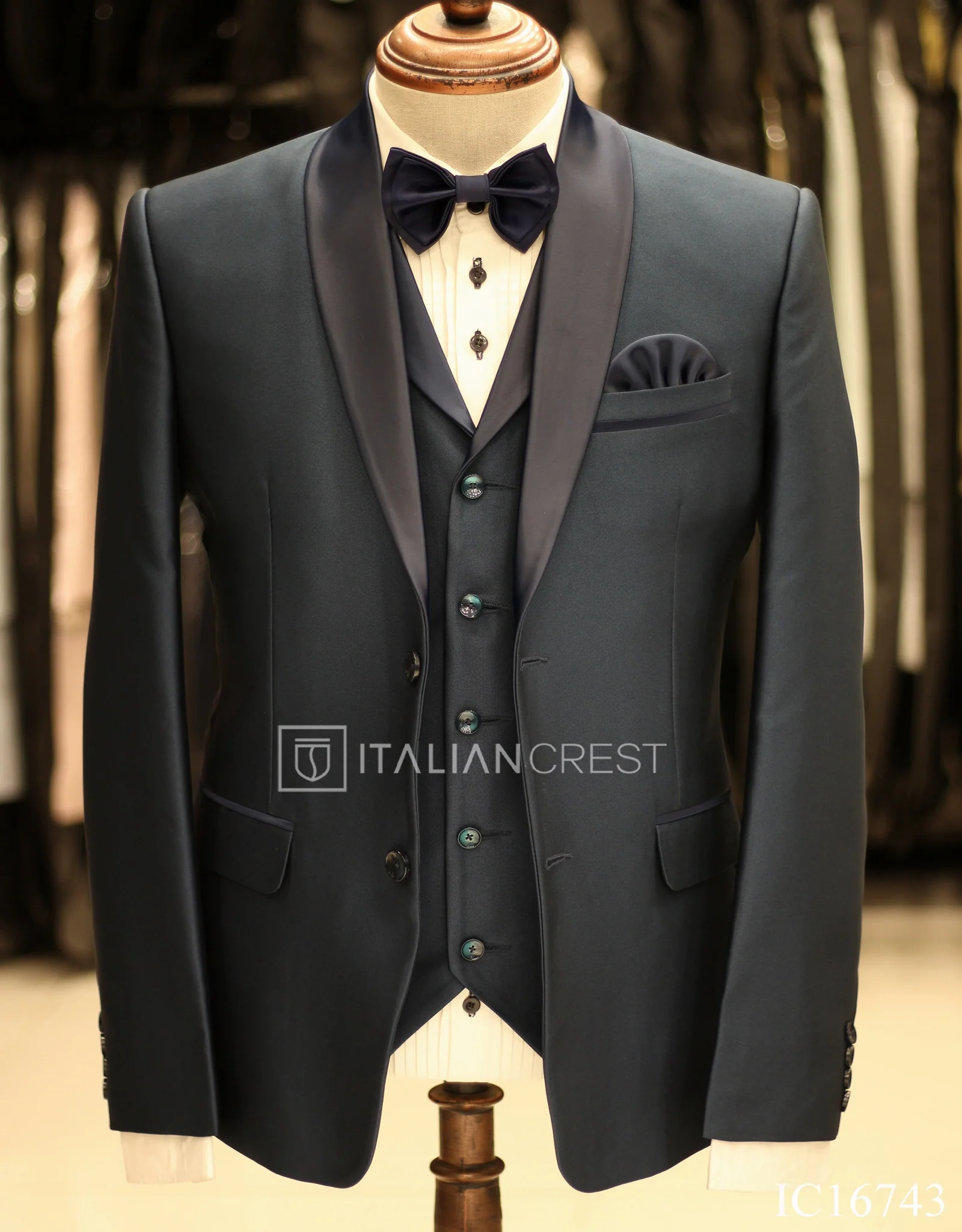 Blue 3-Piece Tuxedo Suit - Image 3