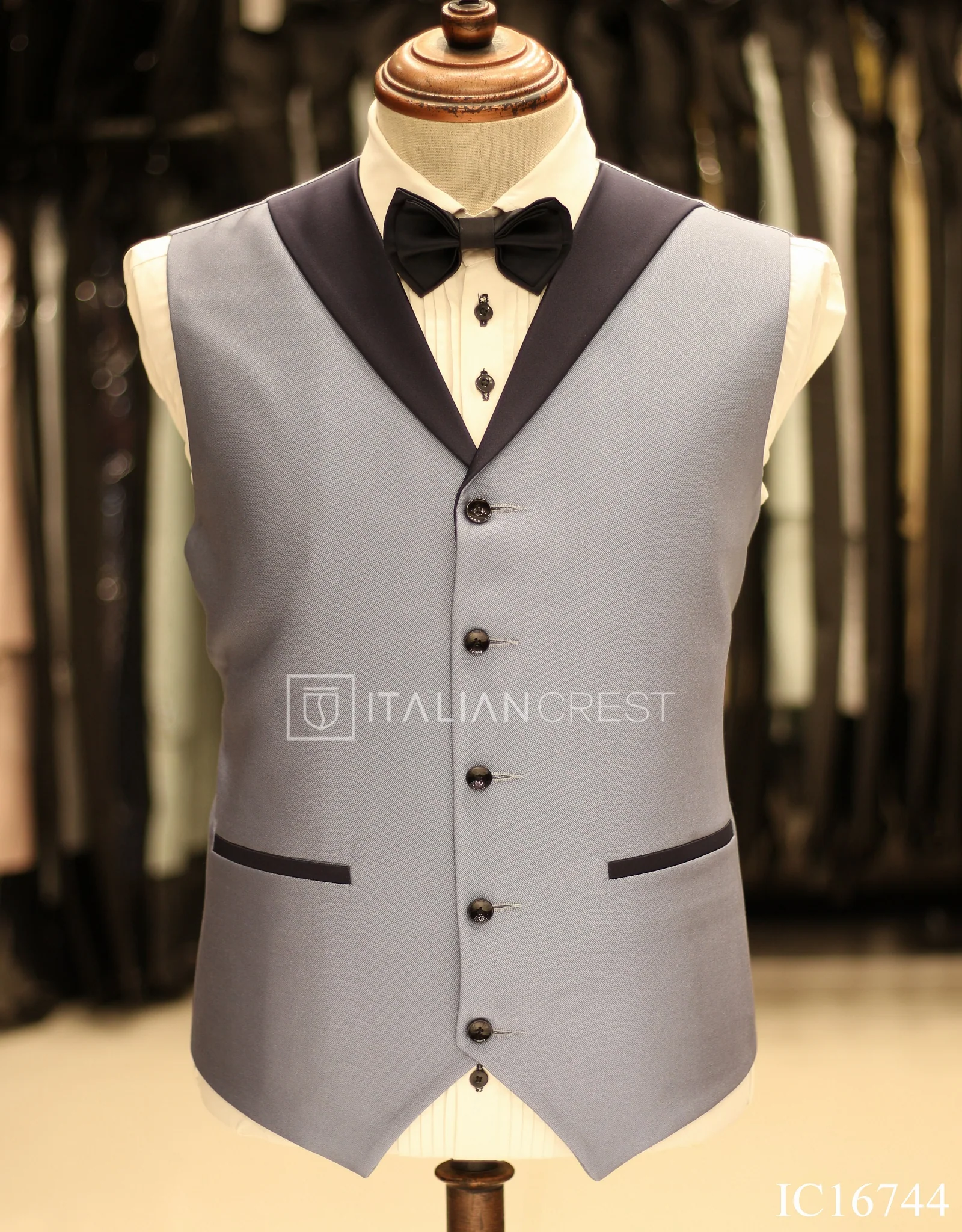 Light Blue 3-Piece Tuxedo Suit - Image 2