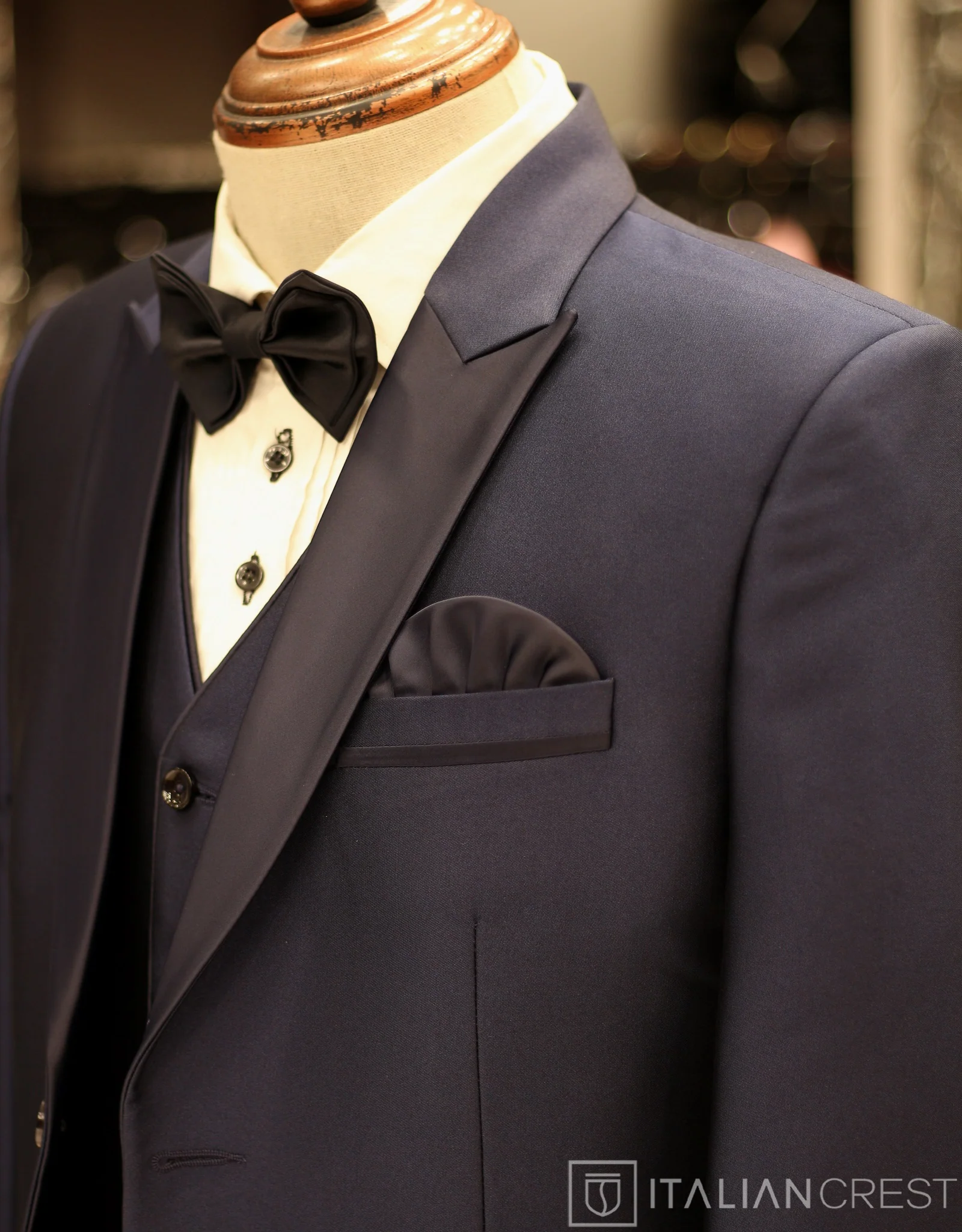 Navy Blue 3-Piece Tuxedo Suit