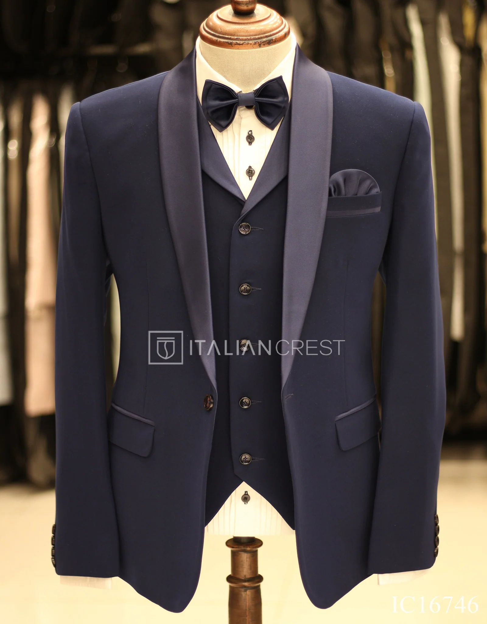 Blue 3-Piece Tuxedo Suit - Image 3
