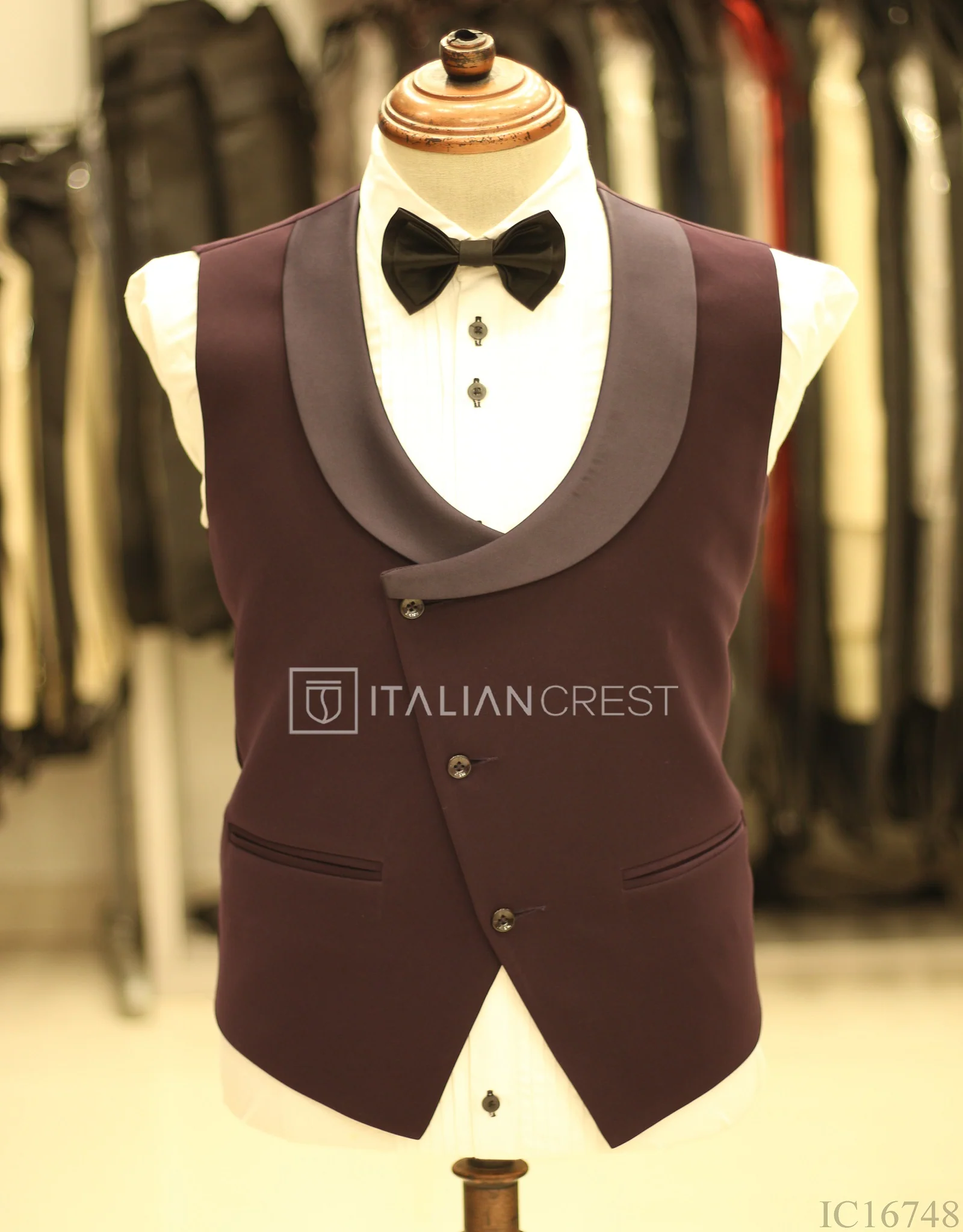 Dark Purple 3-Piece Tuxedo Suit - Image 2