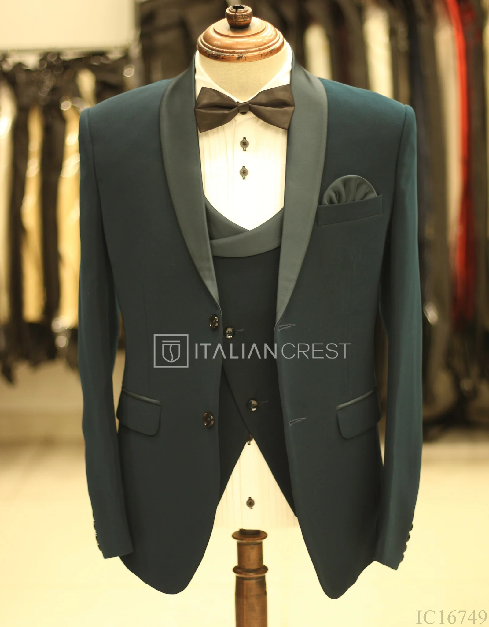 Blue 3-Piece Tuxedo Suit - Image 3