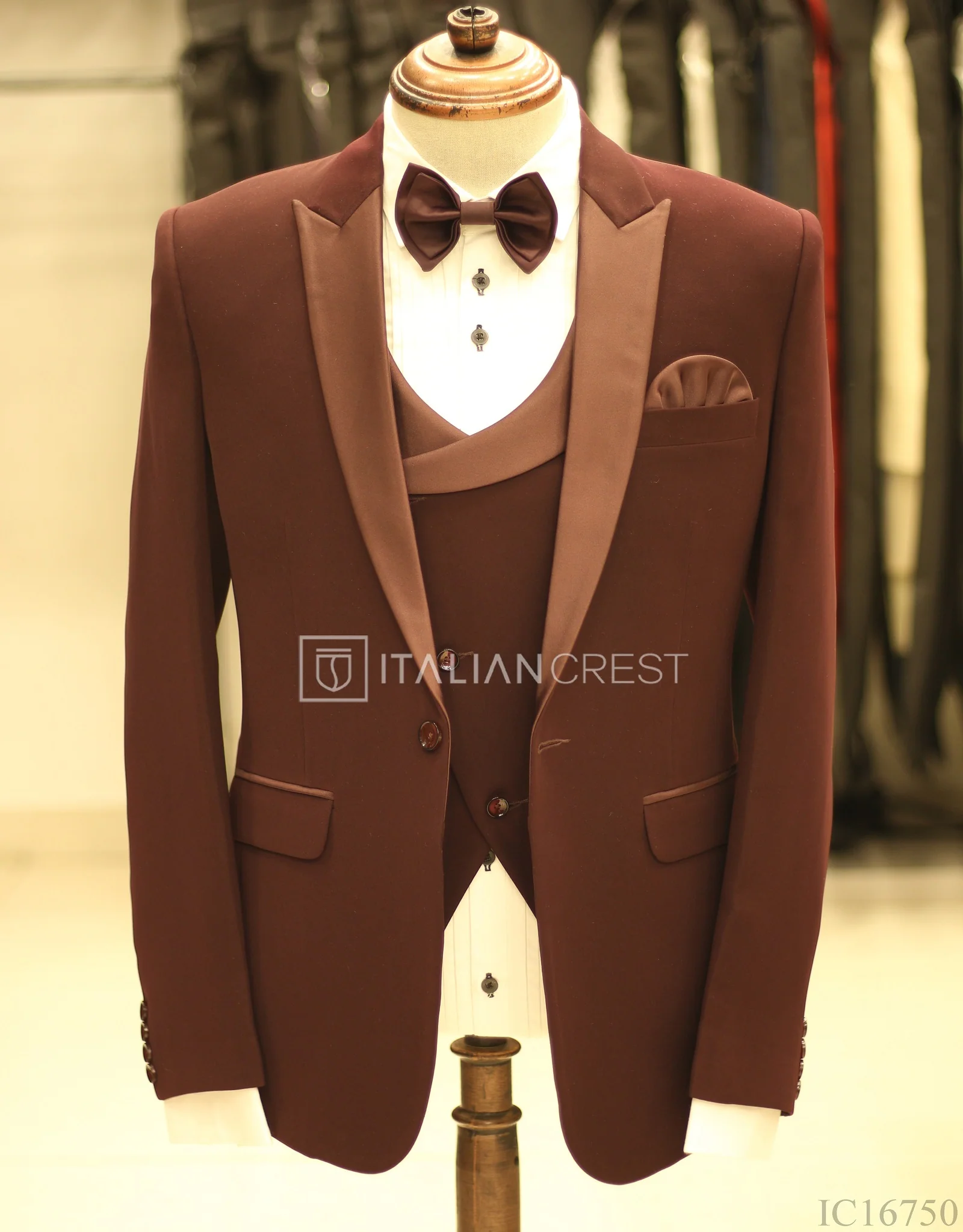 Maroon 3-Piece Tuxedo Suit - Image 3