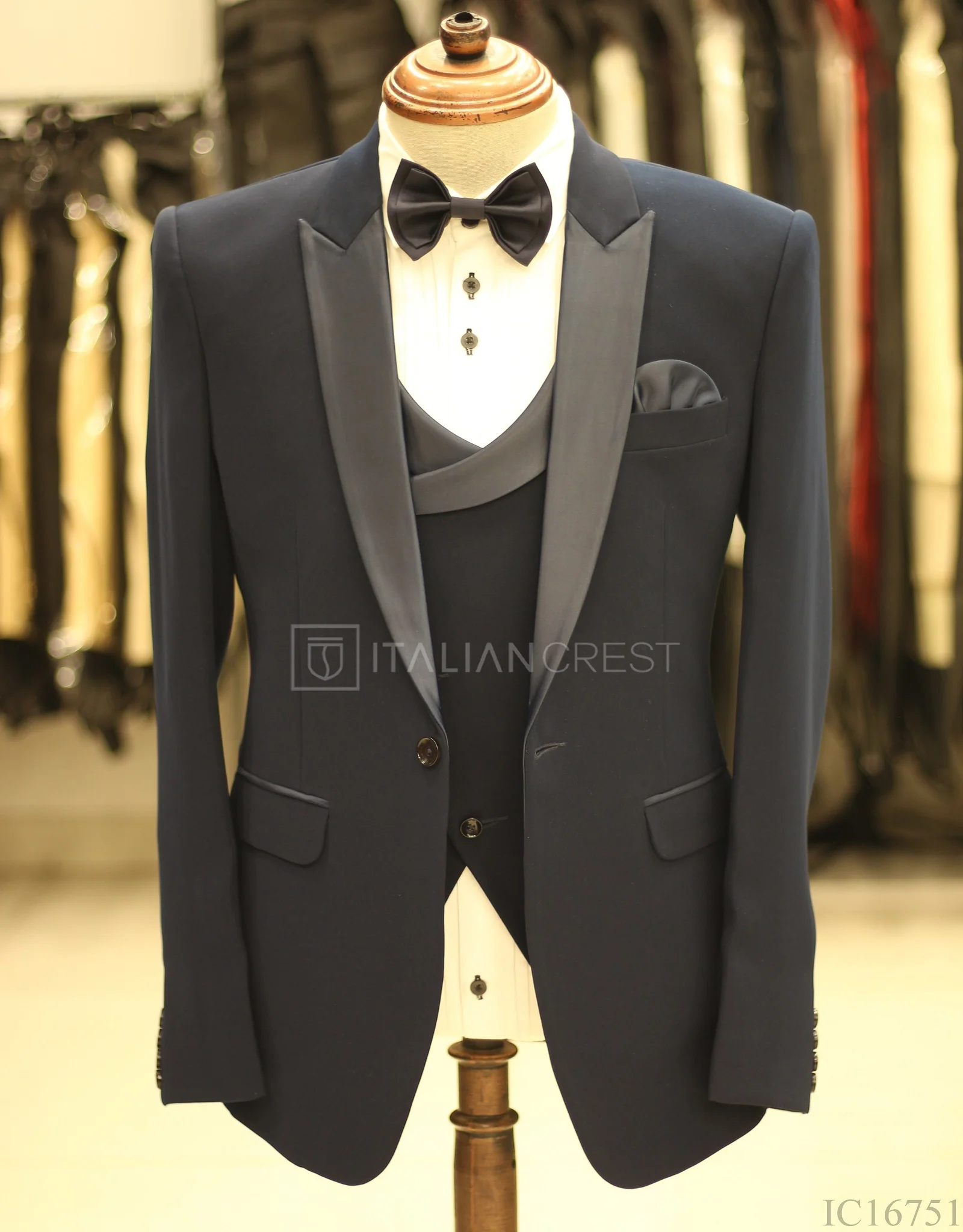 Blue 3-Piece Tuxedo Suit - Image 3
