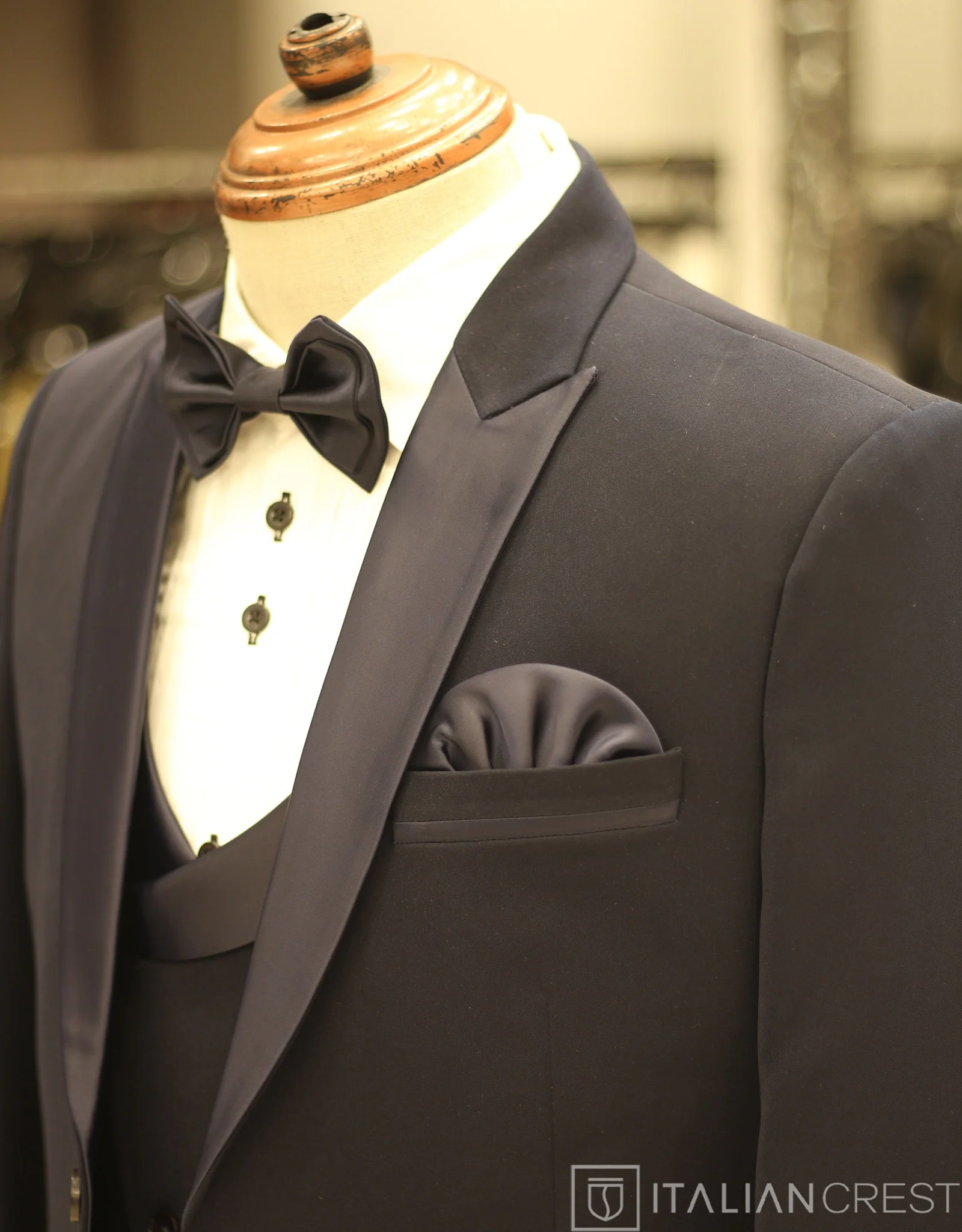 Navy Blue 3-Piece Tuxedo Suit - Image 2